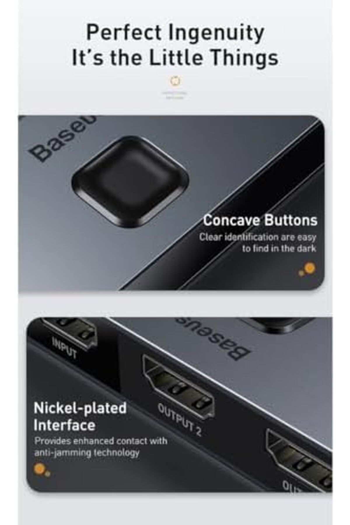Baseus-محول HDMI 2 في 1 من Matrix، HDMI 2.0 Ultra 4K 1 في 2 مخرج، موزع محول HDMI يدعم HDR 7