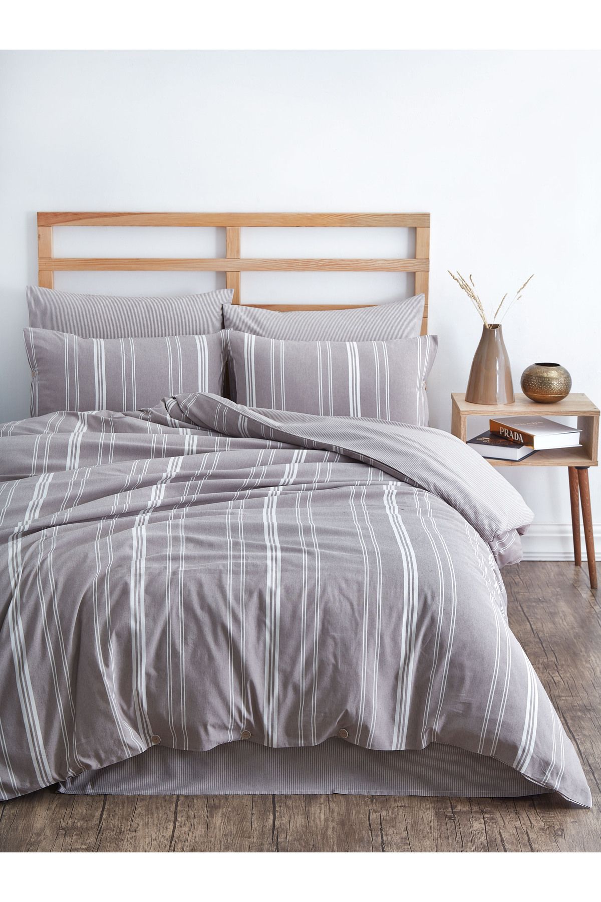 HOME MOD STORE NATUREL DOKUMA ÇİFT KİŞİLİK 4 YASTIK KILIFLI ÇEYİZLİK NEVRESİM TAKIMI