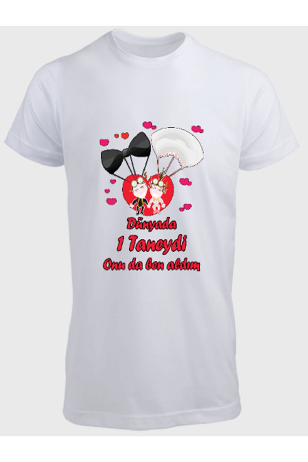 Ayka Unisex Erkek/Kadın Kişiye Özel Baskılı Pamuklu Bisiklet Yaka T-Shirt
