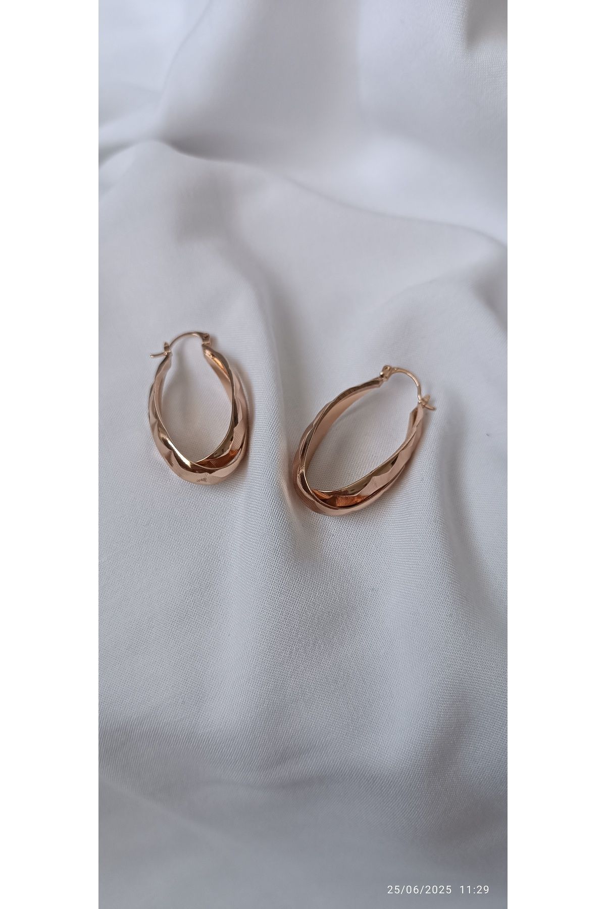 ARİ TAKI Oval halka Rose çelik küpe