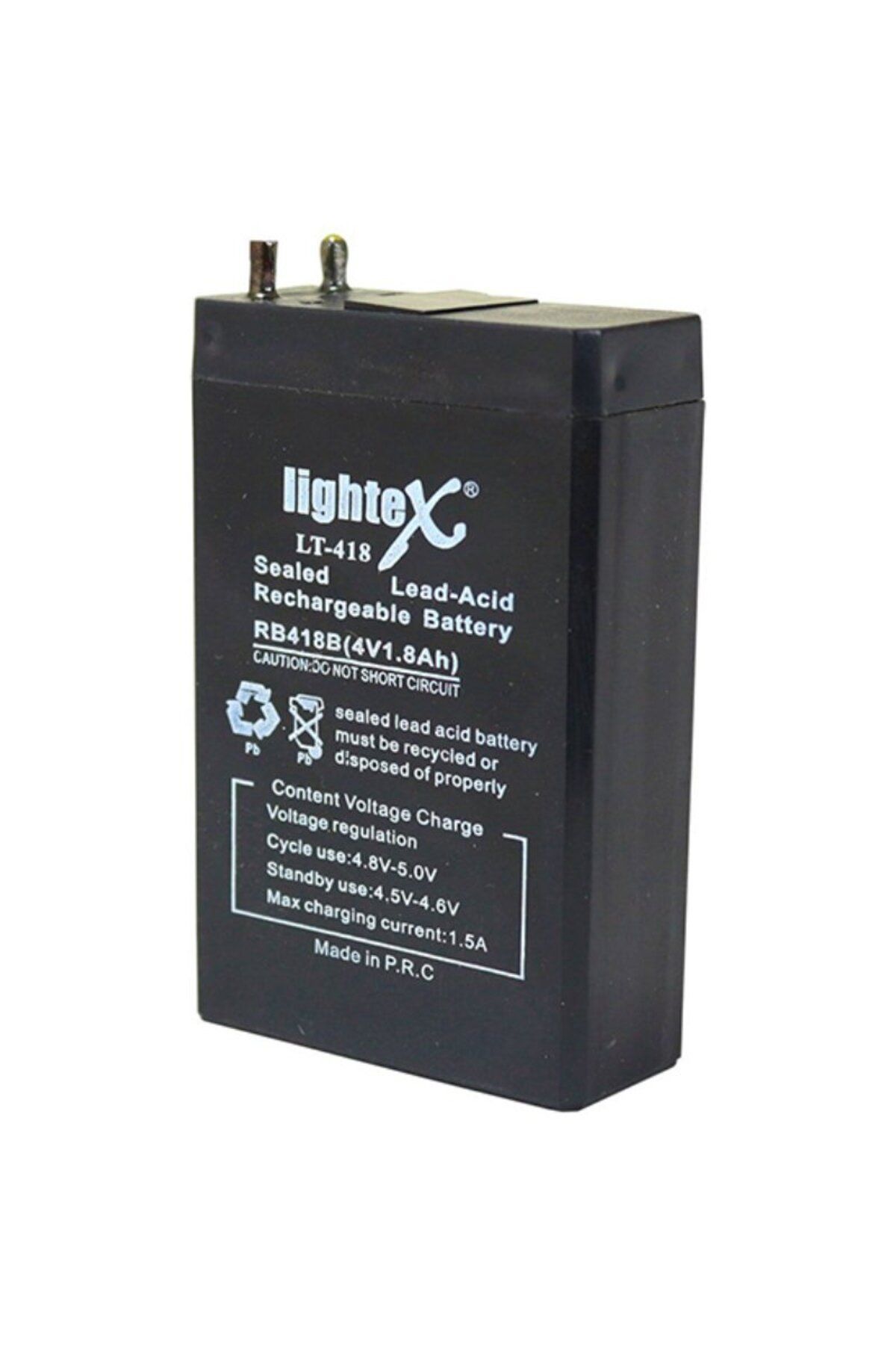 Lightex LT-418 4V 1.8Ah Bakımsız Işıldak Aküsü
