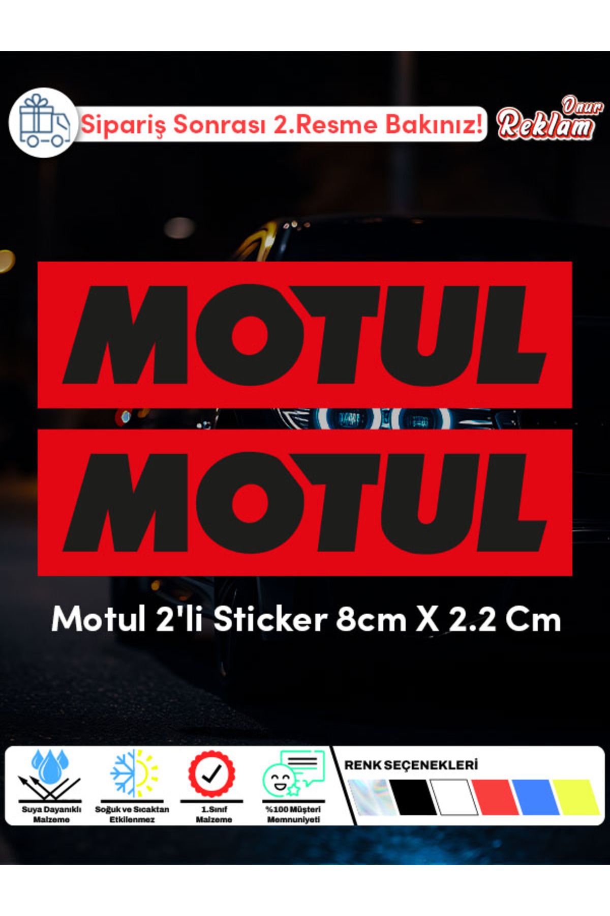onurreklamonline Motul 2'li Sticker Set 8cm X 2.2 Cm