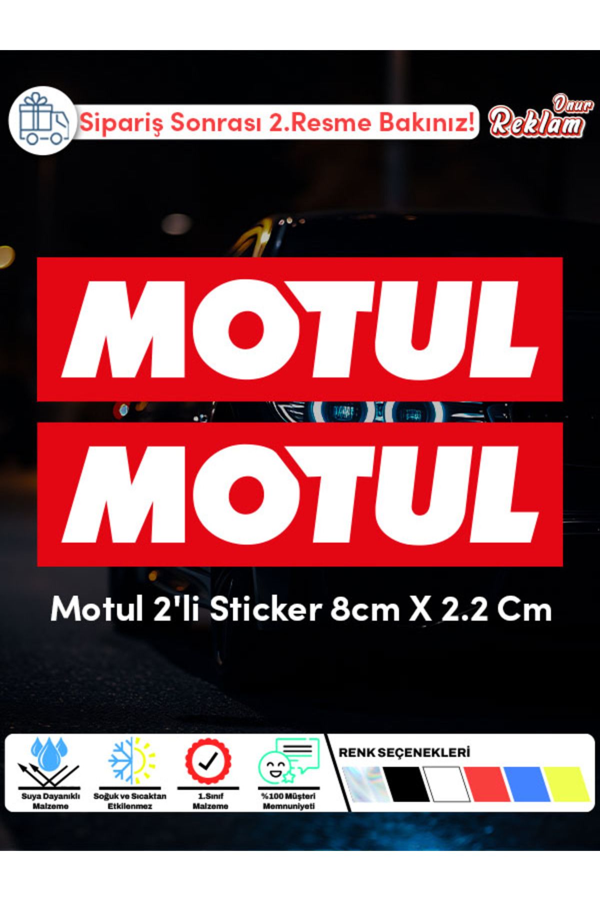 onurreklamonline Motul 2'li Sticker Set 8cm X 2.2 Cm