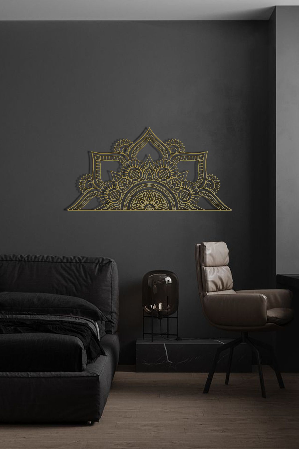 cncrafft Mandala Desenli Metal Tablo – Spiritüel ve Dekoratif Duvar Sanatı