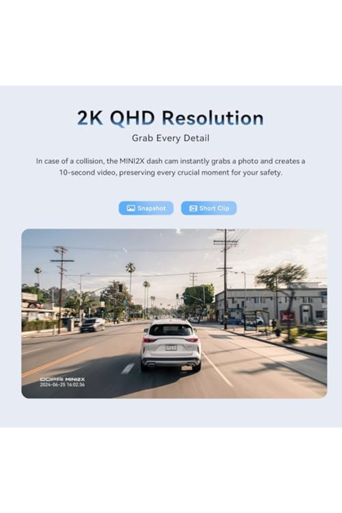 DDPAI-2K Dash Cam for Cars Front, 1440P Dashcam Car Dash Camera 360° Rotatable with Night Vision 4