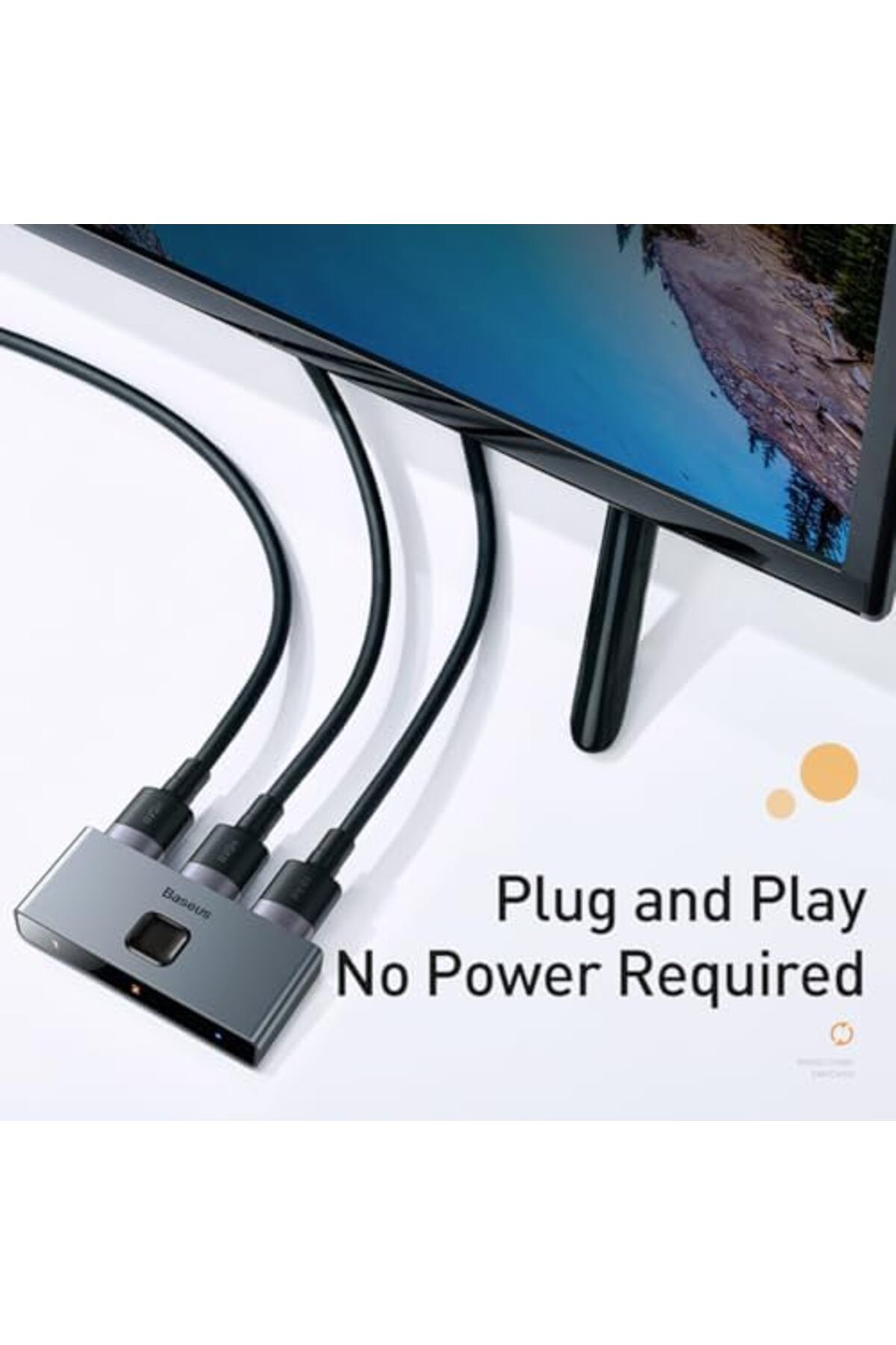 Baseus-محول HDMI 2 في 1 من Matrix، HDMI 2.0 Ultra 4K 1 في 2 مخرج، موزع محول HDMI يدعم HDR 3