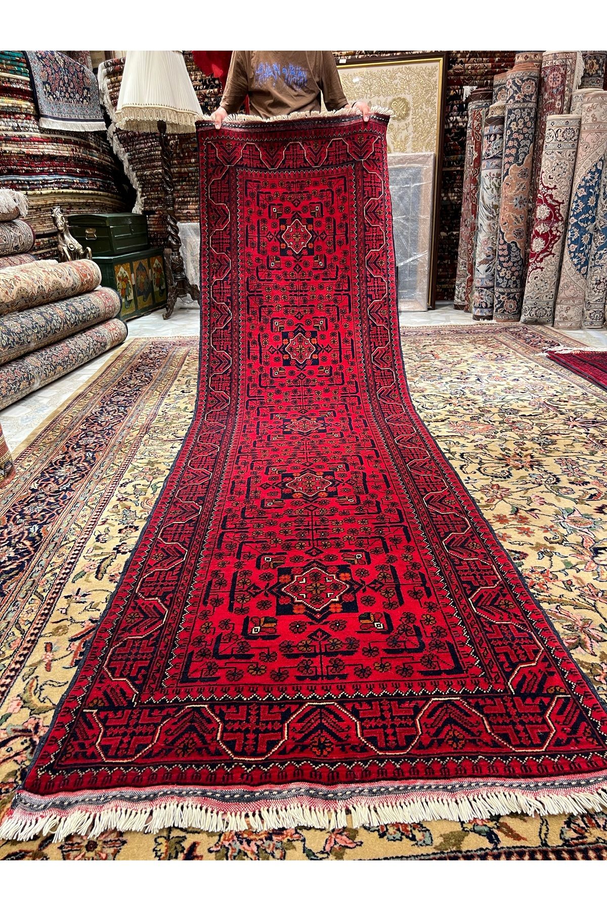 RD RAMAZAN DAĞ EL HALI SANATI El Dokuma Afgan Khamyap Halısıdır Birinci Sınıf Kalitesi Ebat 290x82