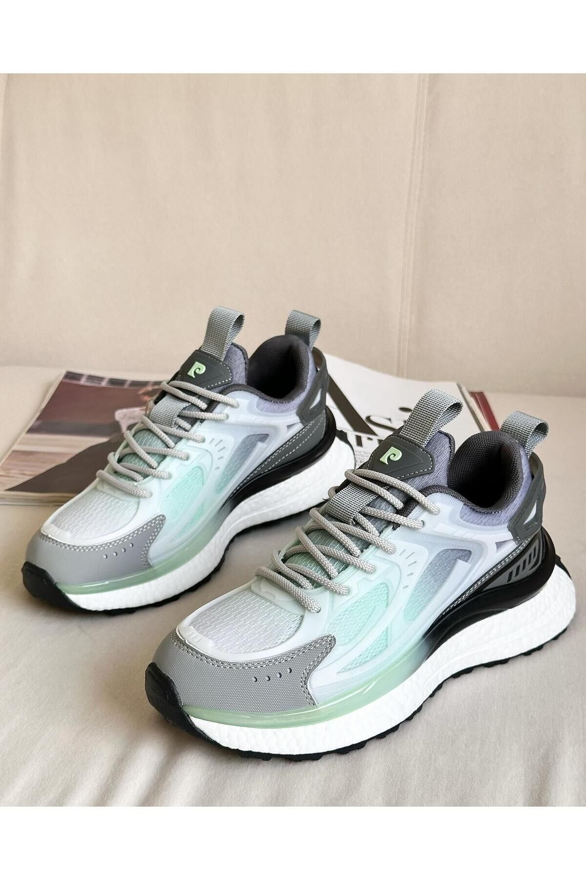 Pierre Cardin Günlük Konforlu Rahat Bağcıklı Kadın Spor Ayakkabı Sneaker Gri