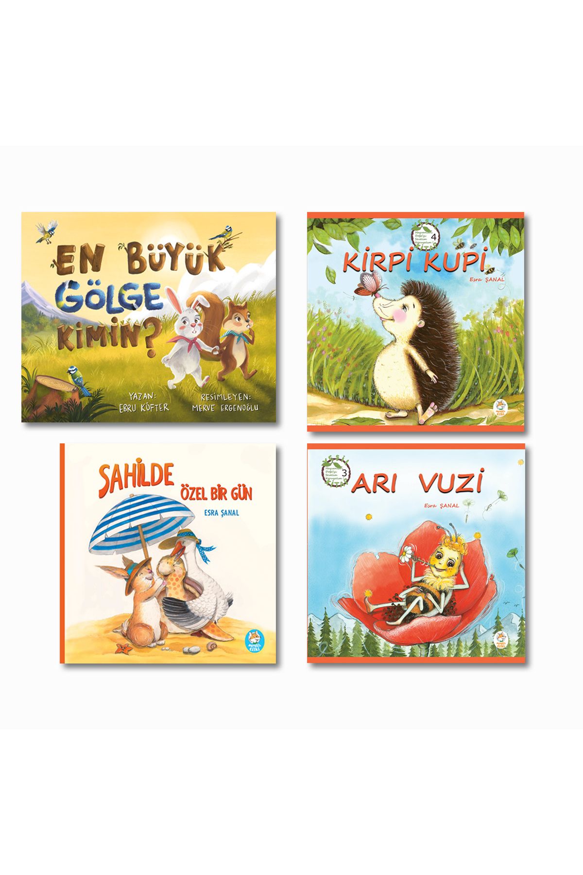 MERAKLI TİLKİ KİTAPLIĞI Çevre Bilinci Seti – 4 Adet Resimli Hikâye Kitabı / 5yaş+