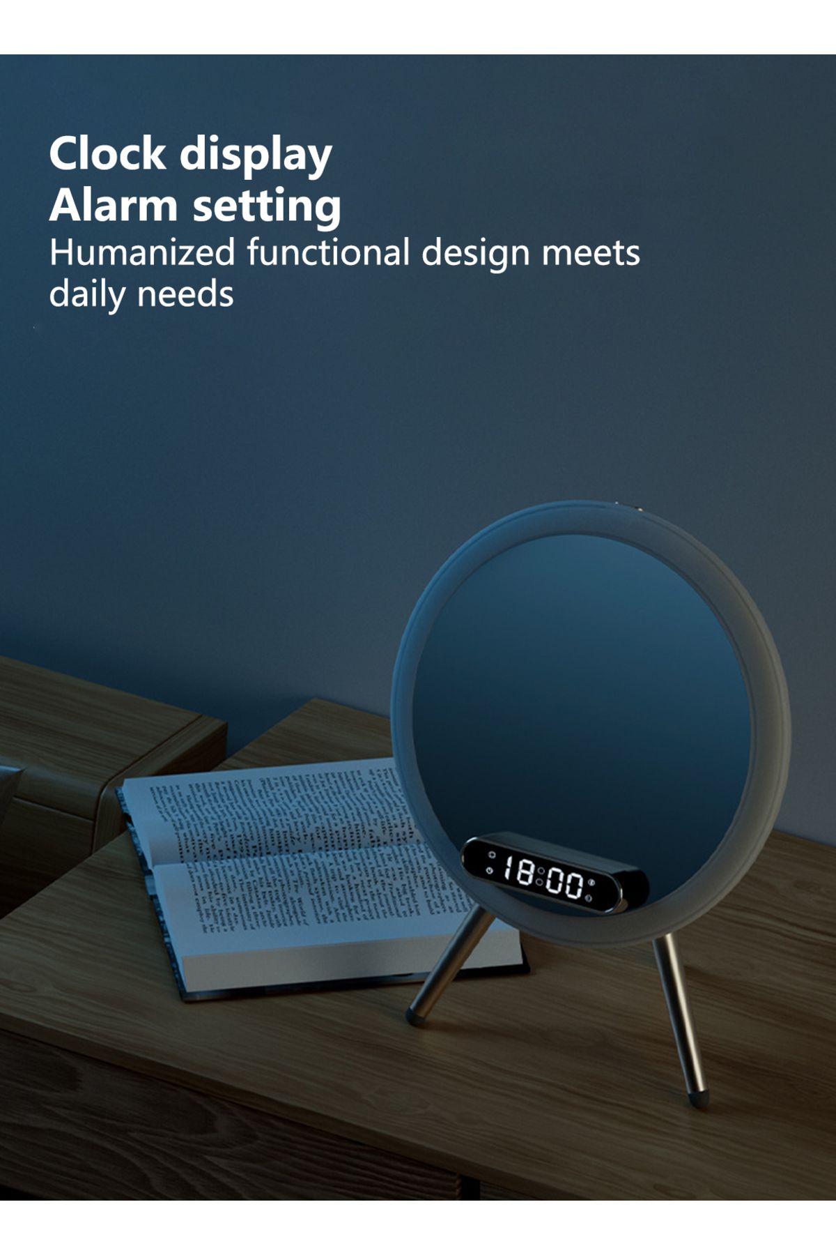 sharpdo-Multifunctional LED Makeup Mirror with Bluetooth Speaker and Mobile Phone Wireless Charging 4