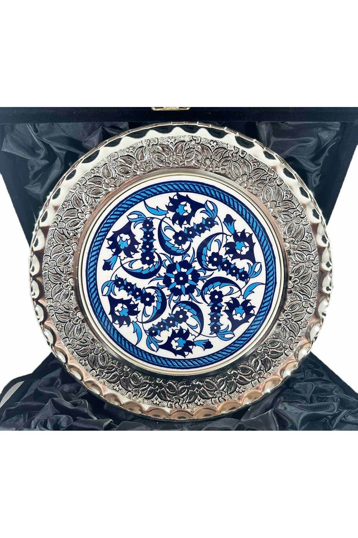 Çini Evi Yeni İş ev Hediyesi Gümüş Tabak 25cm