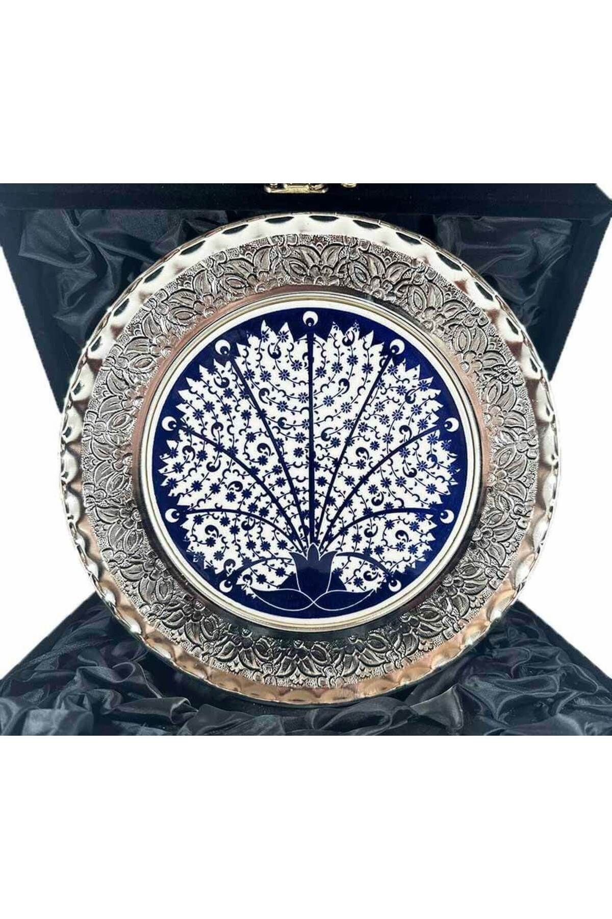 Çini Evi Haliç Motif Gümüş Tabak 25cm
