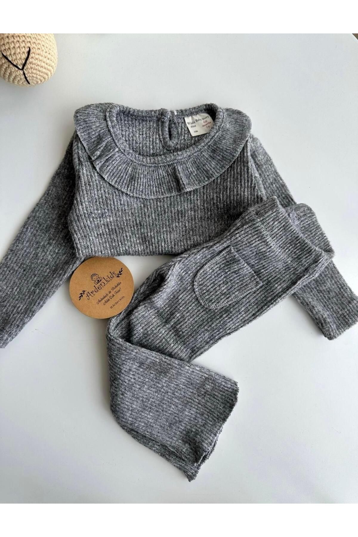ArdenKids 6-36 Ay Gri Fitilli Alt Üst Takım