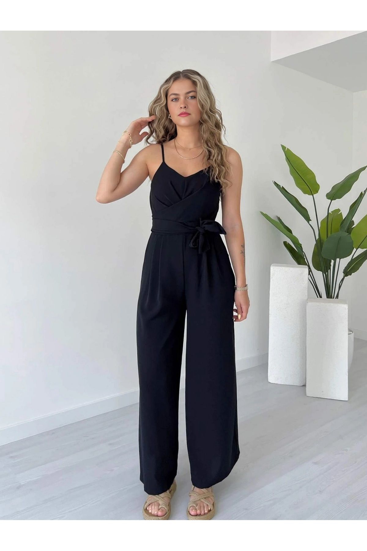 Dks Life-Ayrobin Jumpsuit with Adjustable Straps and Cross Tie at the Waist 2