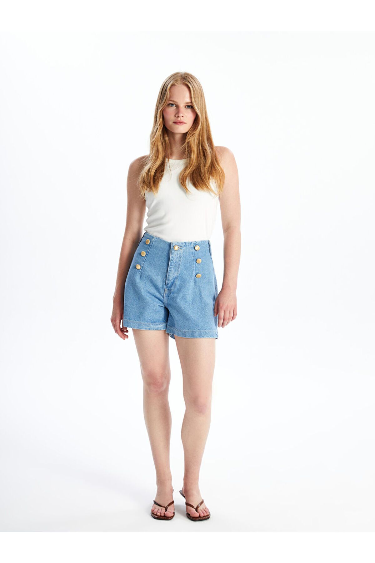 LC Waikiki LCW Standart Fit Kadın Jean Şort