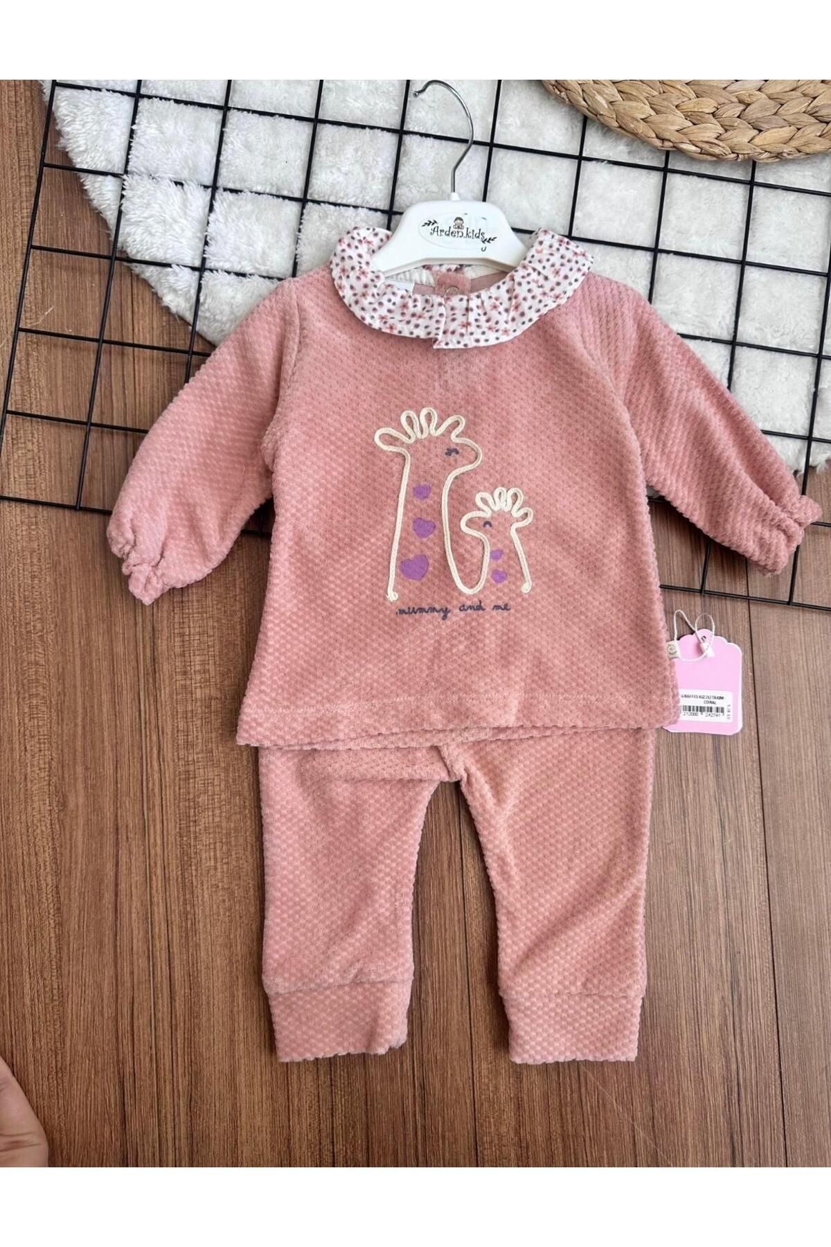 ArdenKids 3-18 Ay Somon Giraffe Alt Üst Takım
