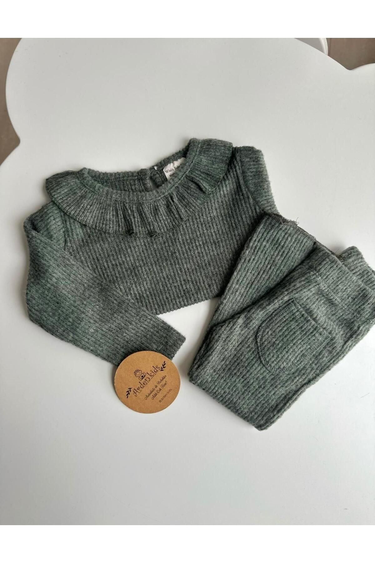 ArdenKids 6-36 Ay Haki Fitilli Alt Üst Takım