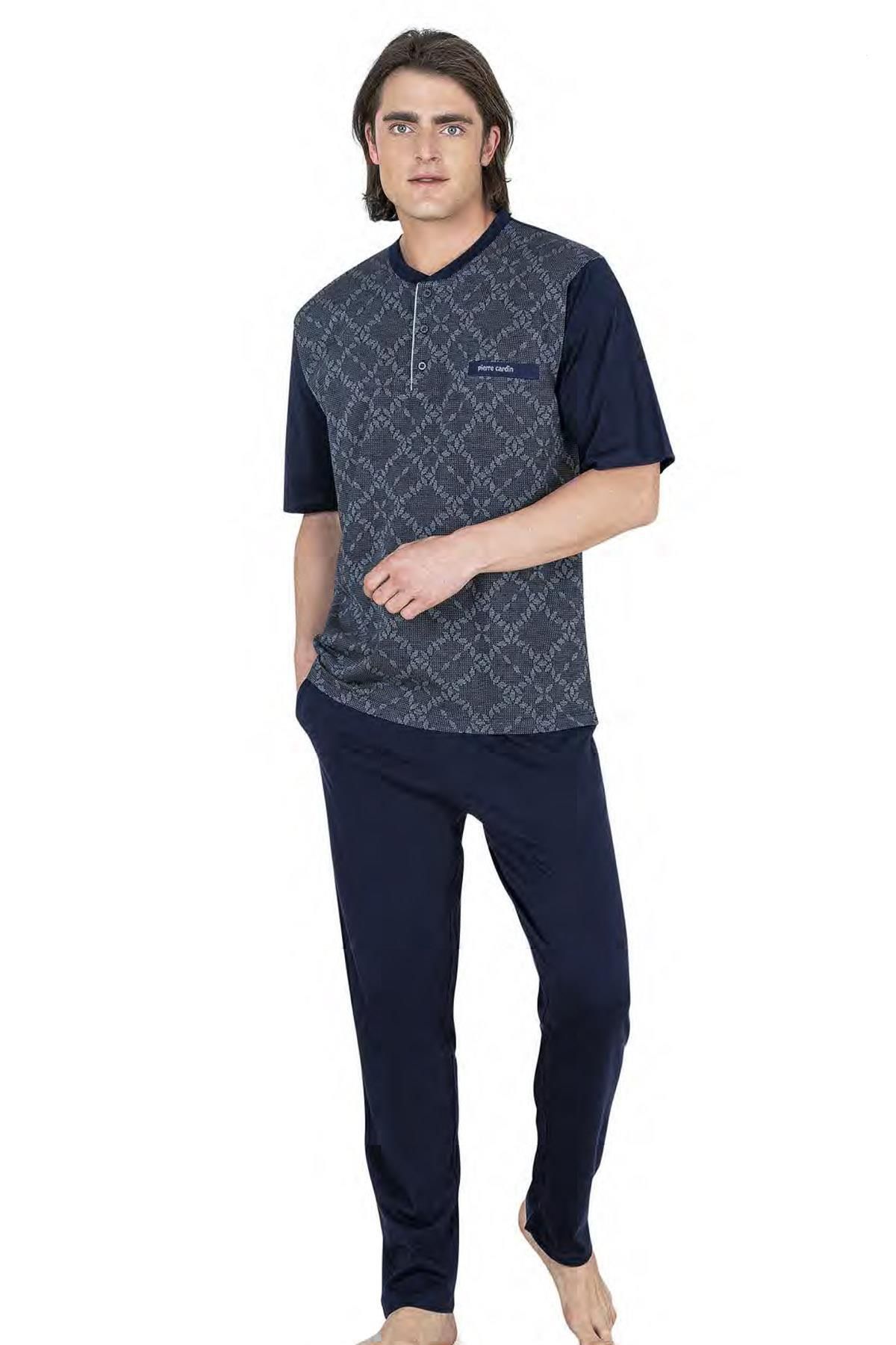 Pierre Cardin Erkek 3 Parça Jakarlı Pijama Takım, Çeyizlik Pijama, Kutulu Pijama, %100 Pamuklu