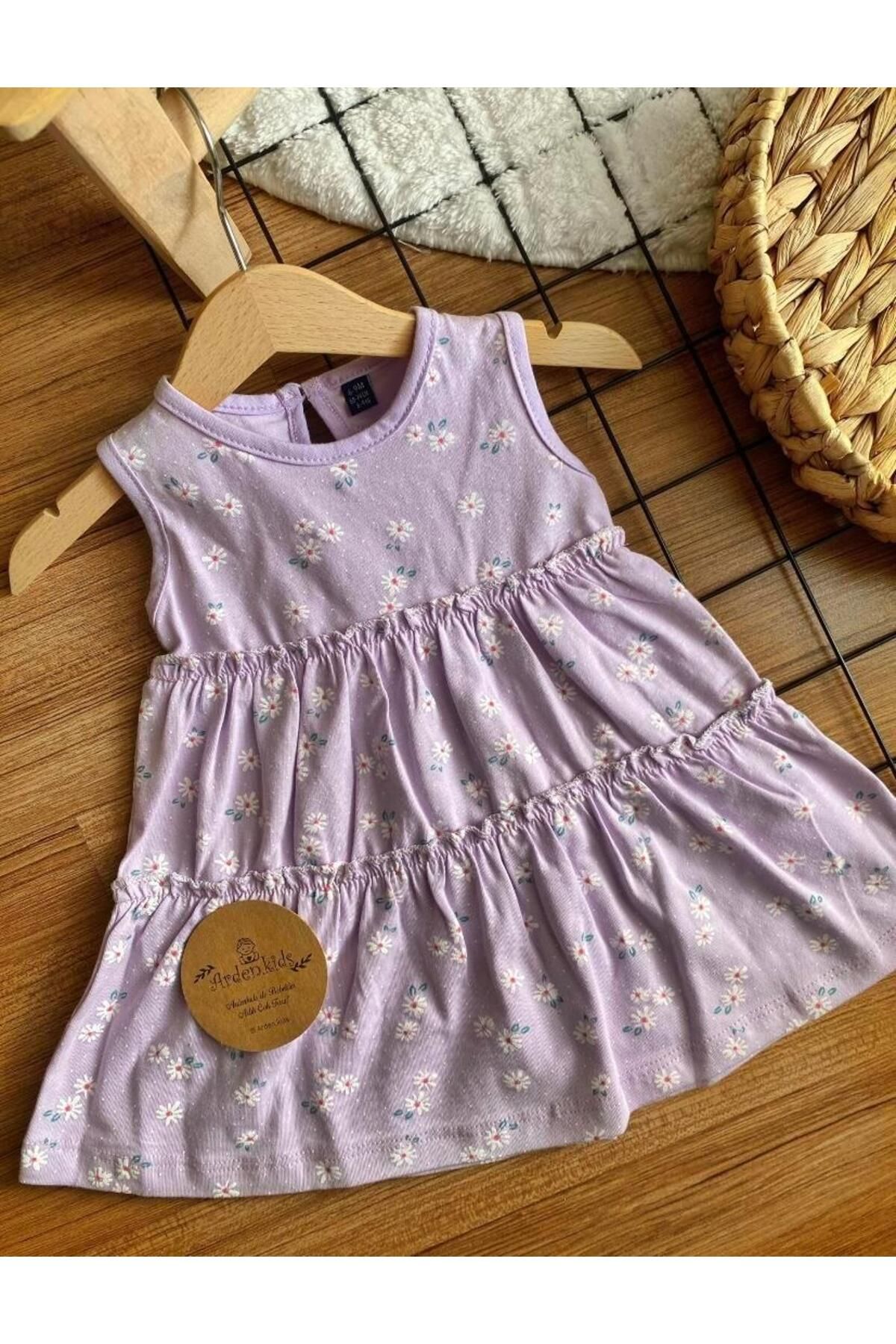ArdenKids Lila Papatyalı Parçalı Elbise