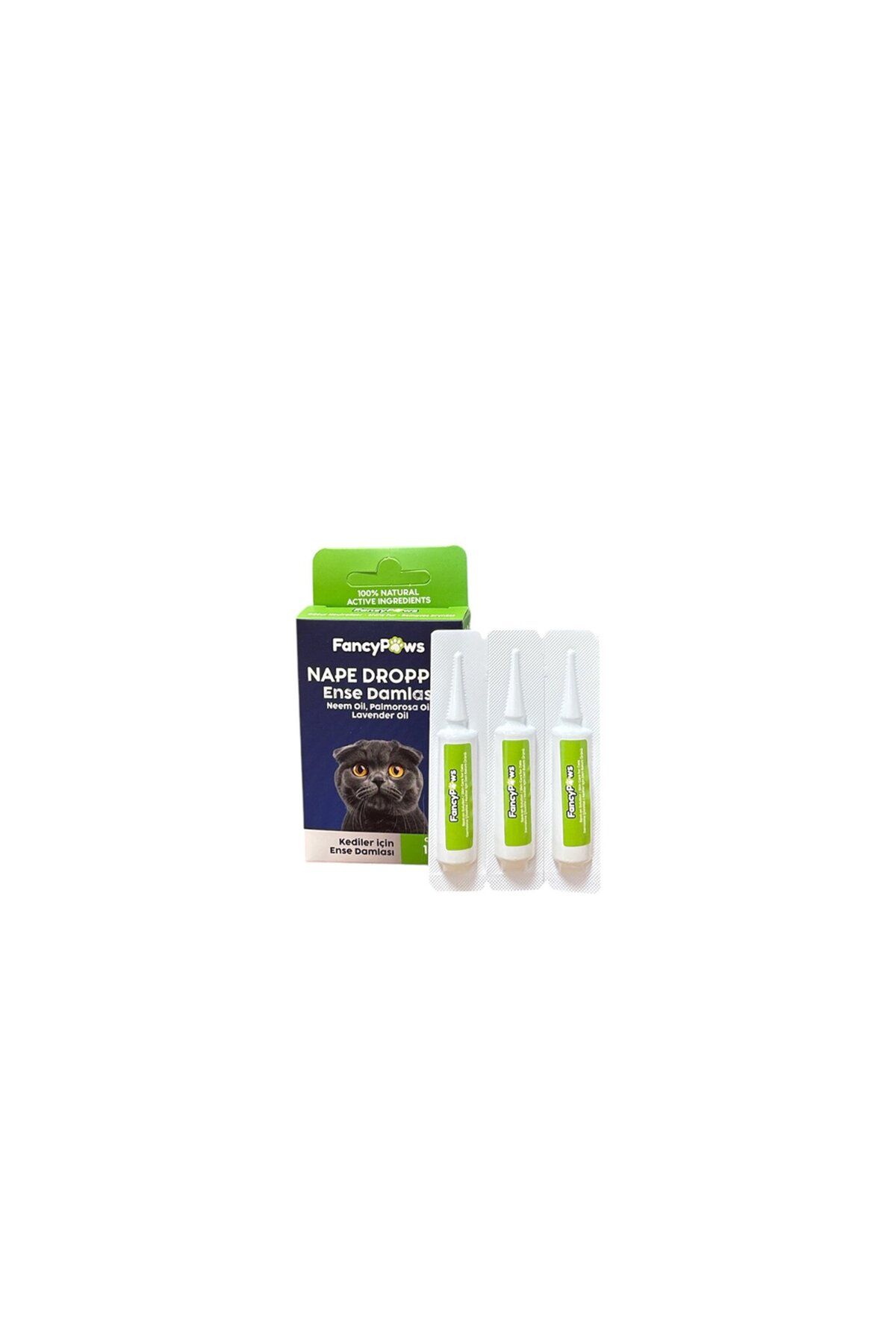 Fancy Kedi Ense Bit Pire Kene Deri Bakımı Bitkisel Damla 1-5 Kg arası kedilere (3 adet x 1 ml)