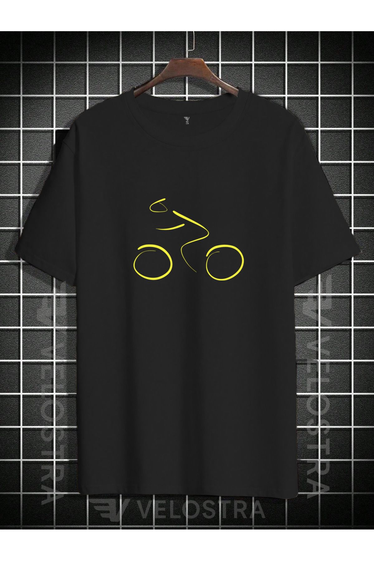 Velostra Unisex Bisiklet Baskılı Oversize T-shirt