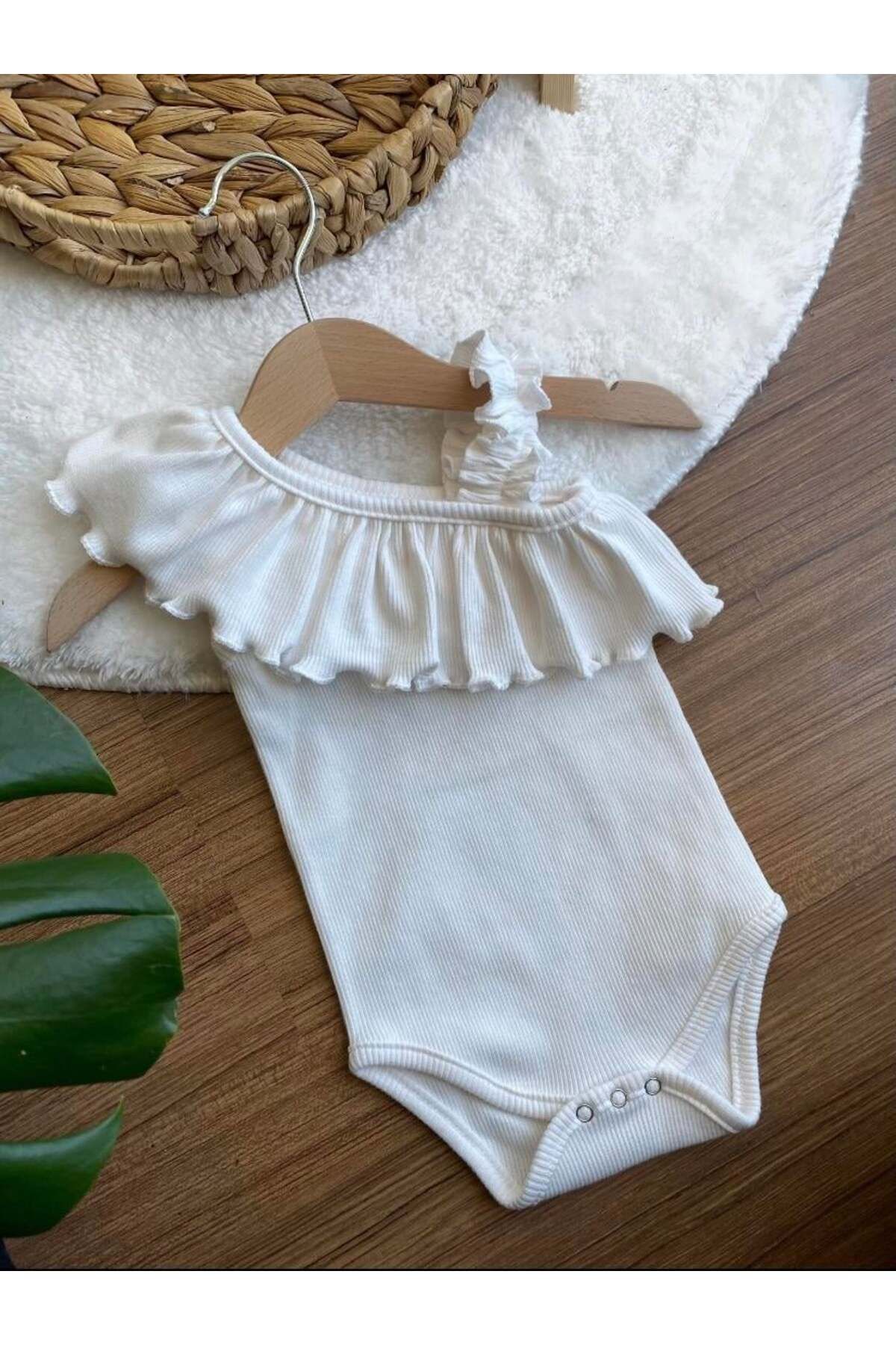 ArdenKids Ekru Askılı Tek Kol Bebek Zıbın