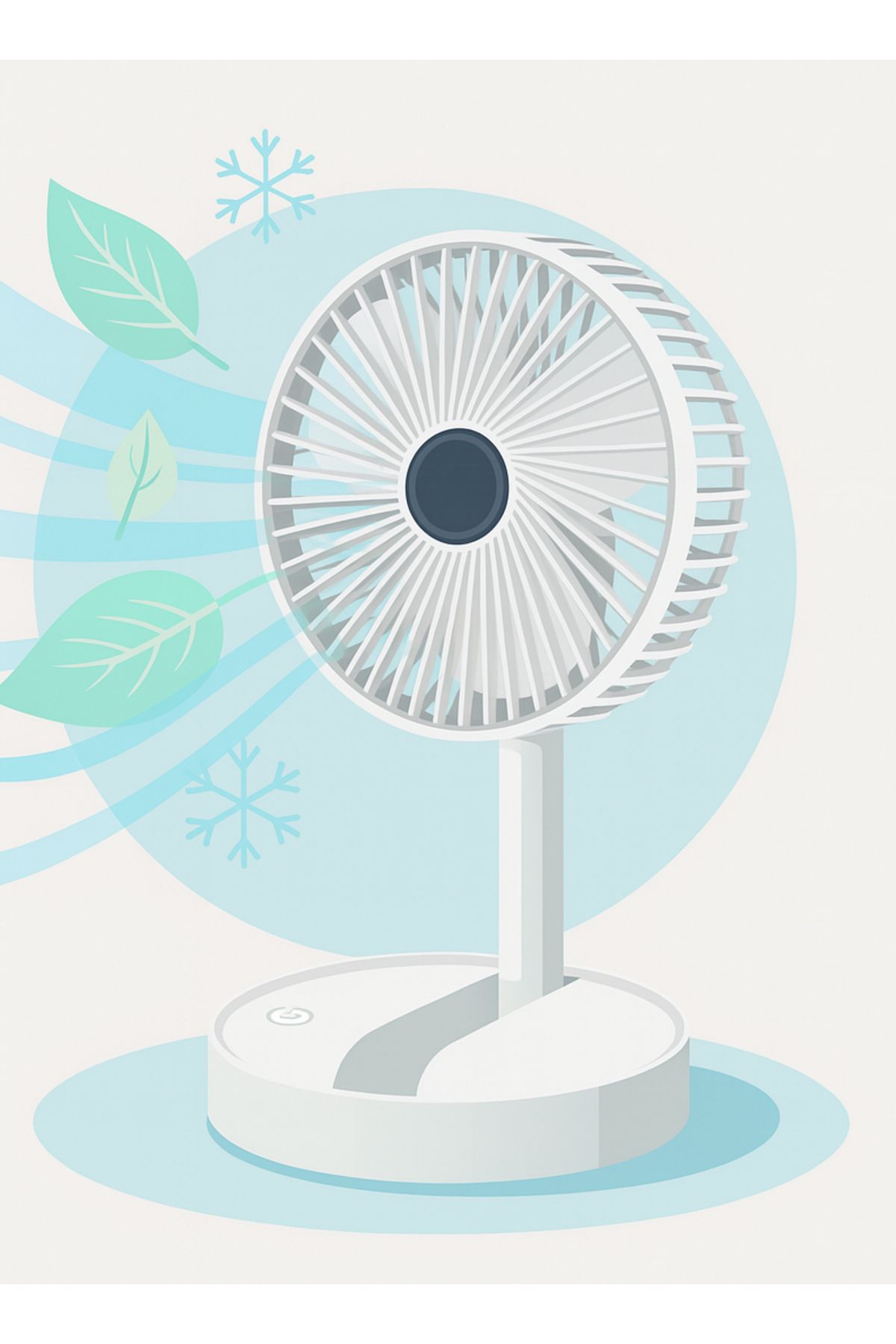 Coverzone Yüksekliği Ayarlanabilir 31cm - 37 cm Mini Fan Şarjlı Telefon Tutuculu 3 Kademeli Vantilatör FS-21