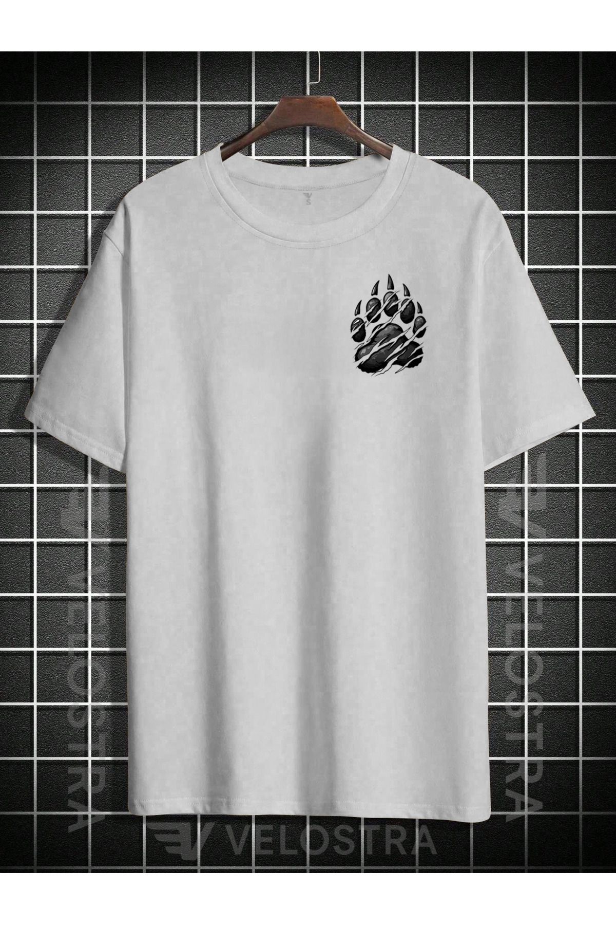 Velostra Unisex Ayı Pençesi Baskılı Oversize T-shirt