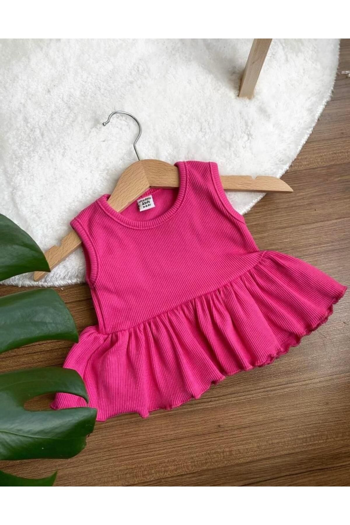 ArdenKids Fuşya Fırfır Bluz