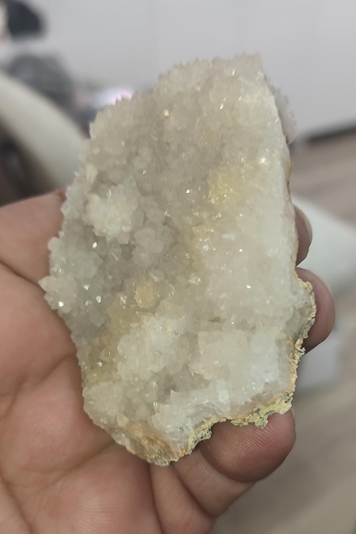 Elioure Beyaz kuvars taşı doğaltaş ham ve işlenmemiş dekoratif kütle 116 gr