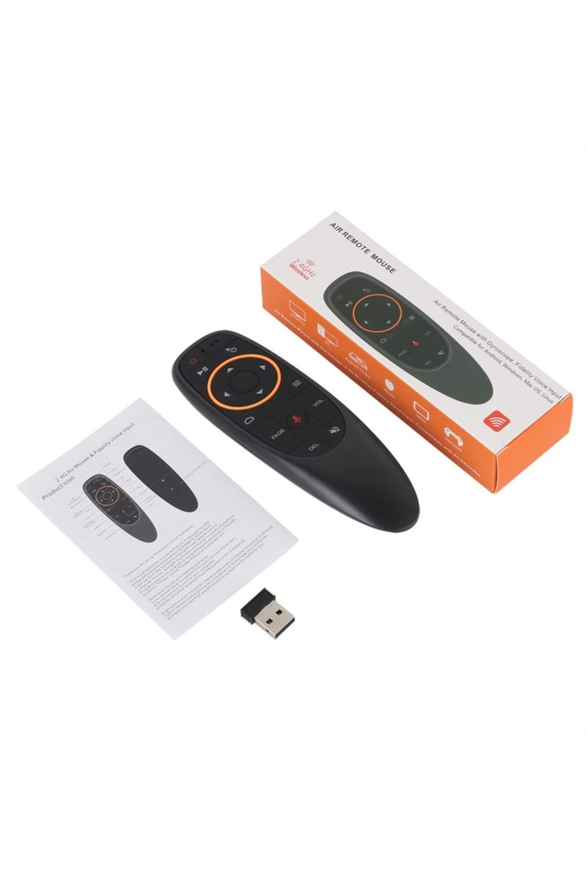 TECHSTAR-Telecomandă wireless Airmouse G10, senzor gravitațional, asistent Google, căutare vocală, Mac/Wind 4