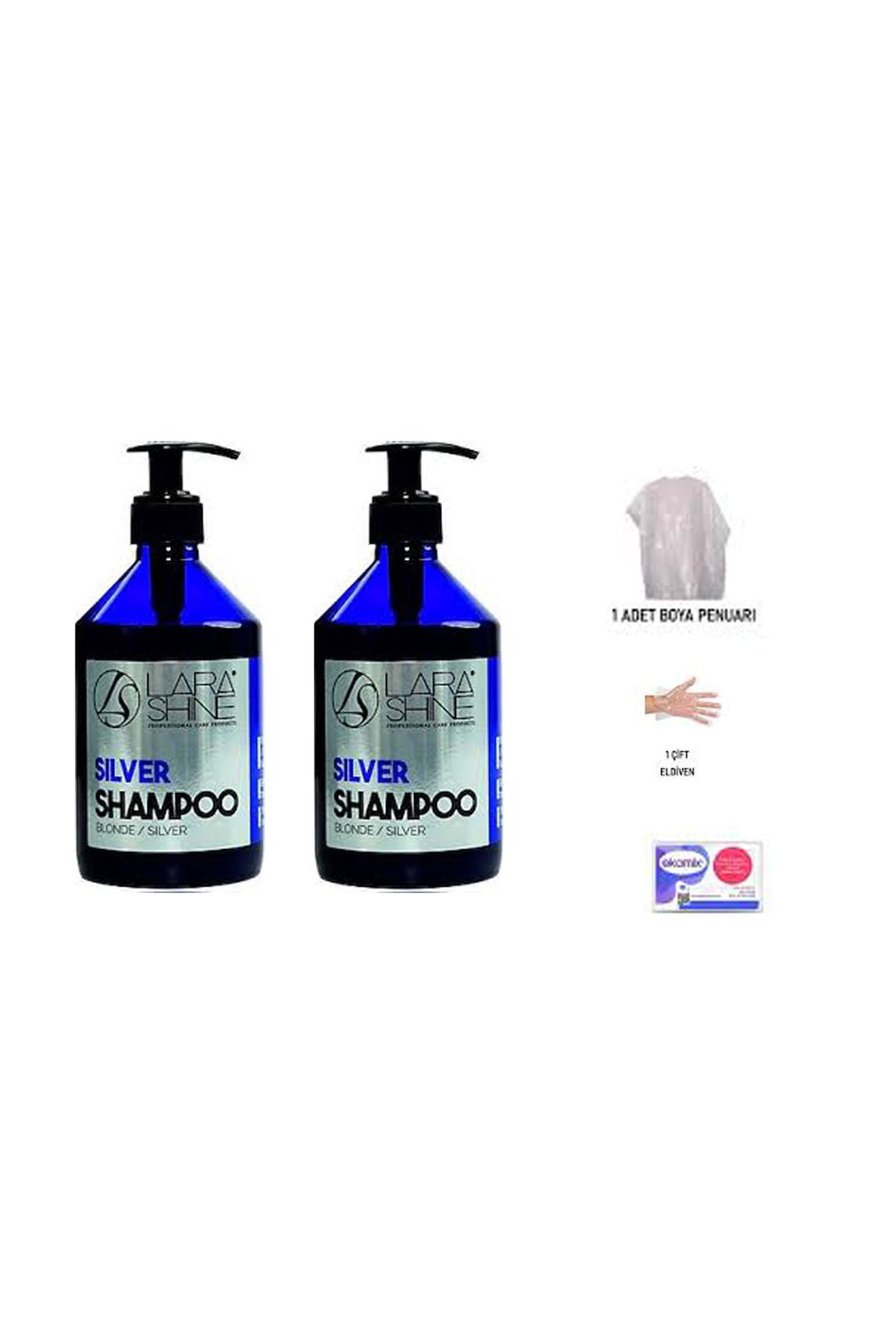 Kuaf Lara Shine Profesyonel Blonde Silver Mor Şampuan 500ml-2 ADET