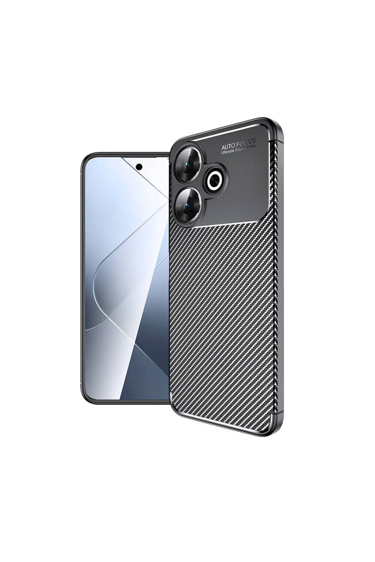 Ehr. Xiaomi Redmi 13 Uyumlu Kamera Korumalı Darbe Önleyici Carbon Brushed Silikon Kılıf