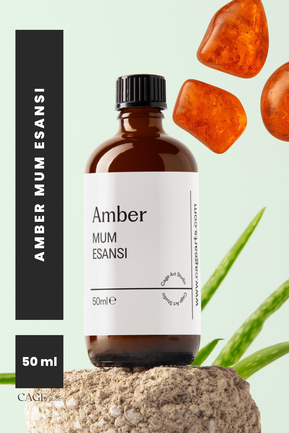 Cageartstudio Amber Mum Esansı 50 Ml, Yüksek Kalite Mum Esansı, Mum Koku Esansı, Soya Wax Esansı 50ml