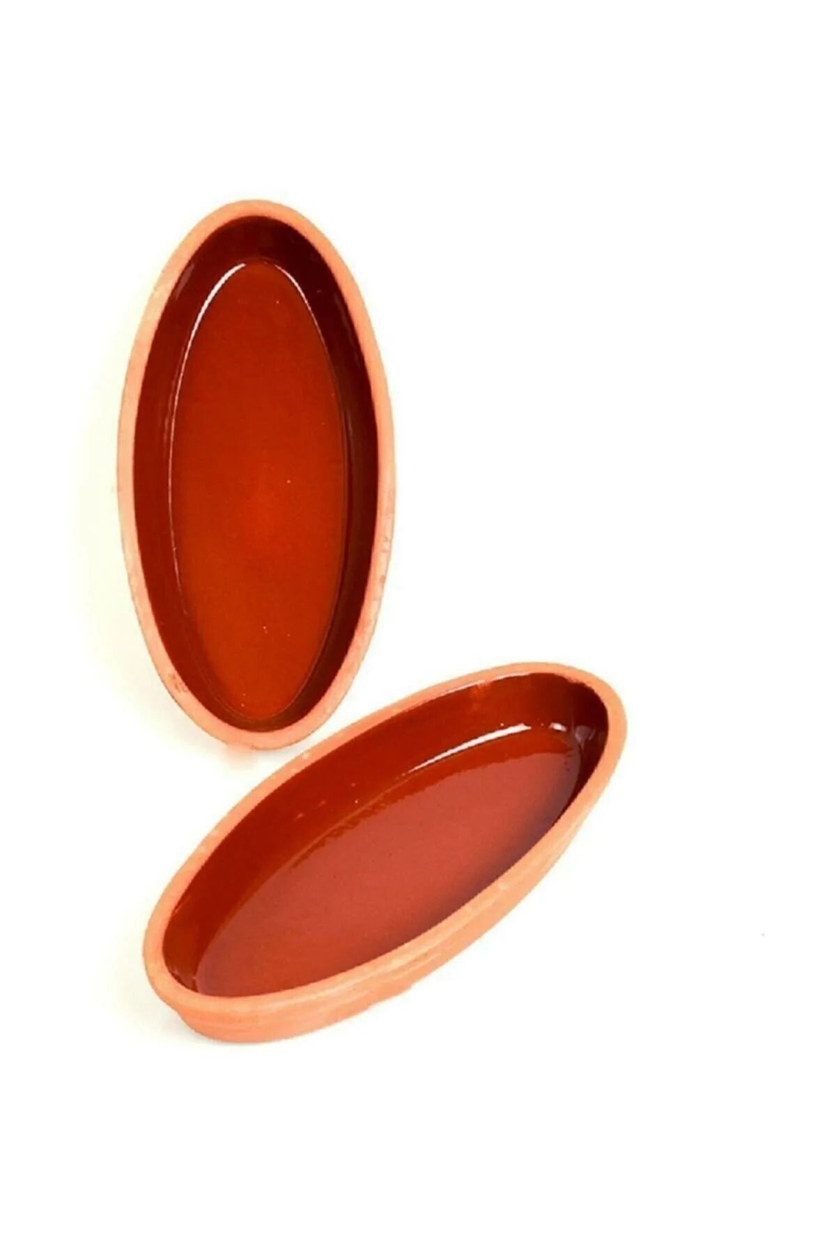 Cappadocia Family Store Toprak İçi Sırlı 27 Cm Oval 2'li Güveç Tava Orta Boy