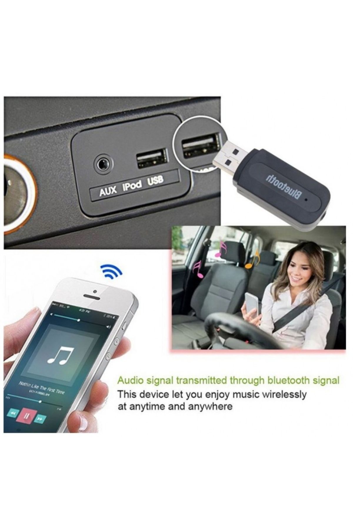 TECHSTAR-USB Audio Receiver Adapter with Techstar® A2DP Bluetooth, Jack 3.5mm, AUX Transmitter, Black 5