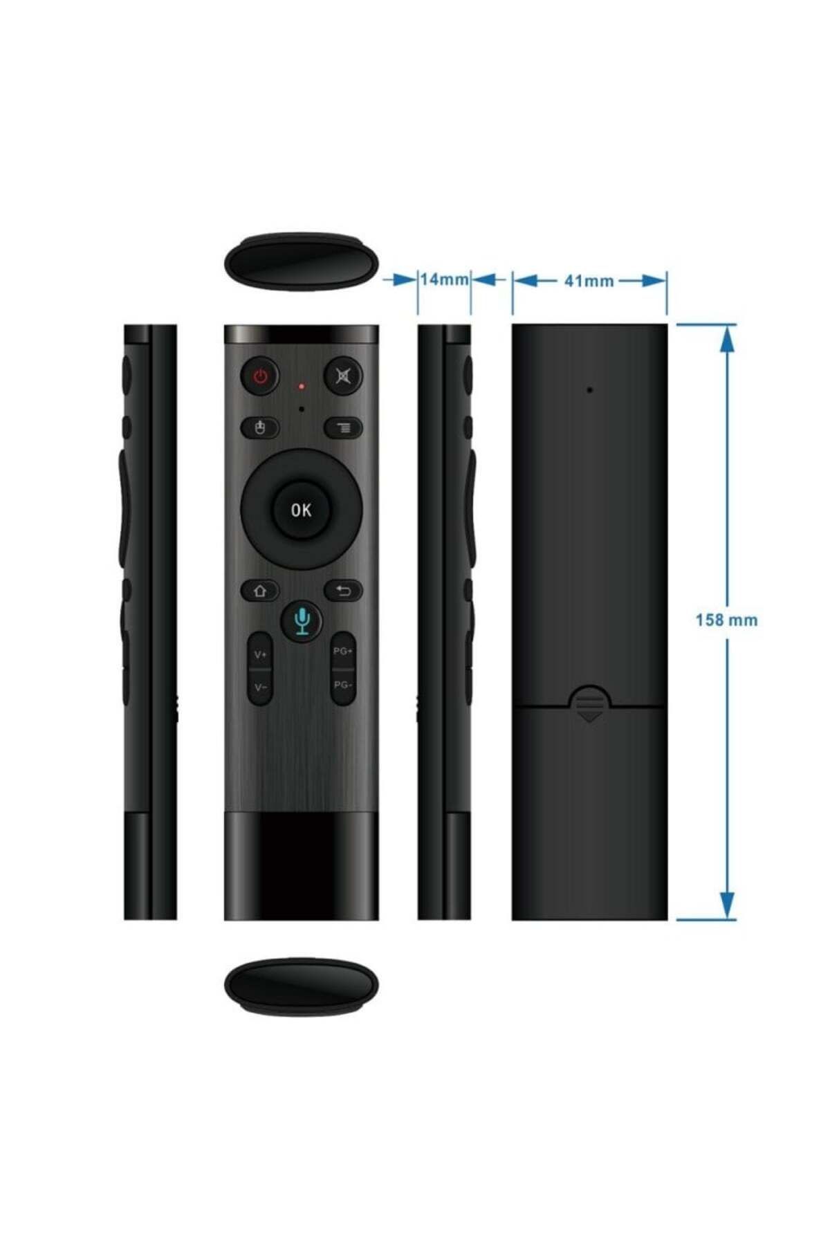 TECHSTAR-® Q5 Keyboard, Air Mouse, Voice, Remote Control, 2.4g, Gyroscope, 15 Meter Range, Pc Compati 6