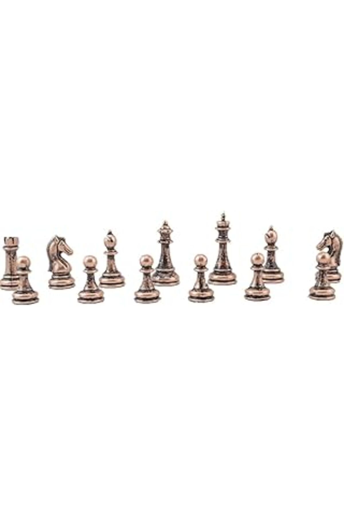 Qedii Gifthome Metal Klasik Satranç Taşı Antik