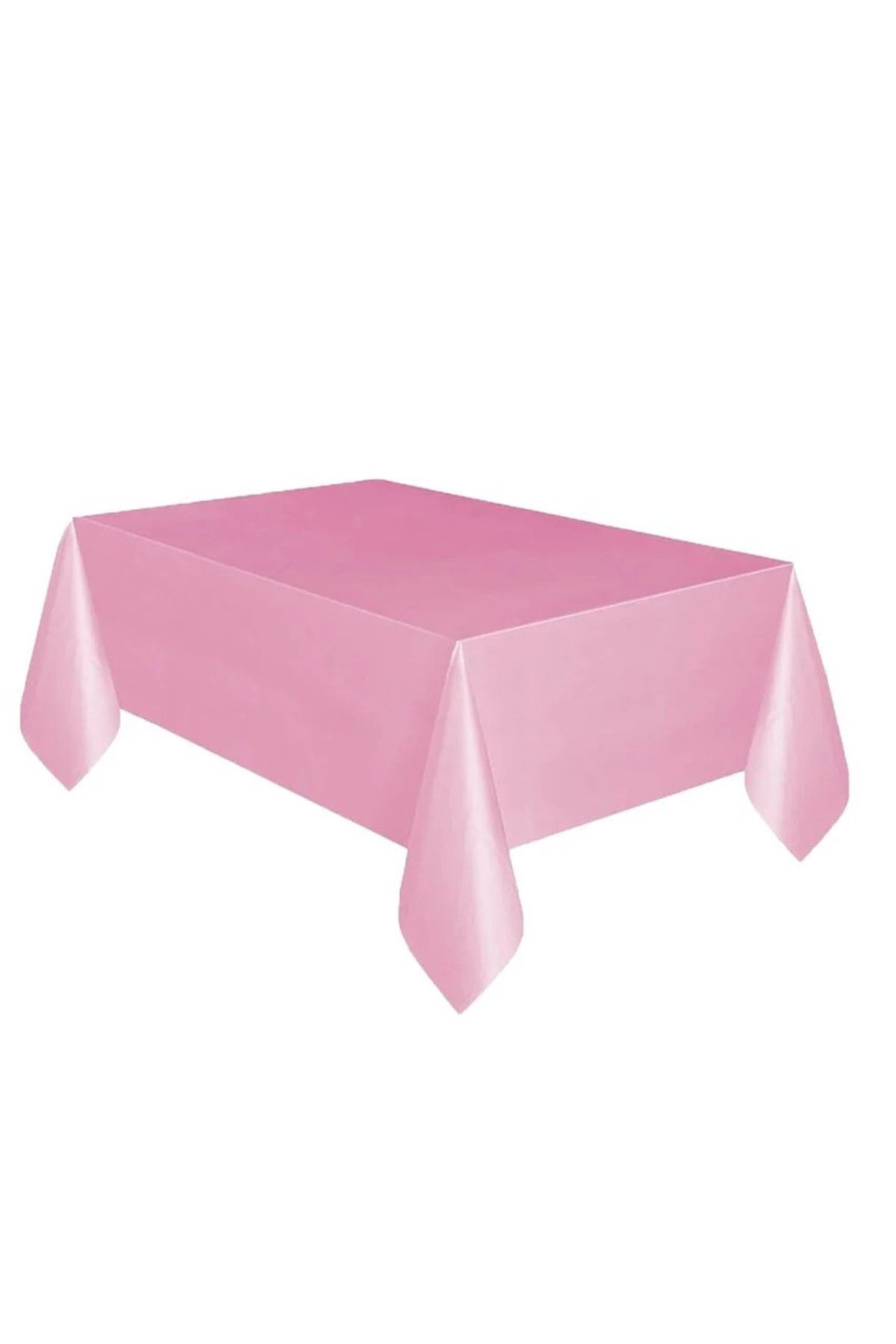 Partifest Masa Örtüsü ve Etek Set Plastik Pembe Renk Masa Örtüsü Siyah Renk Metalize Sarkıt Masa Eteği Set