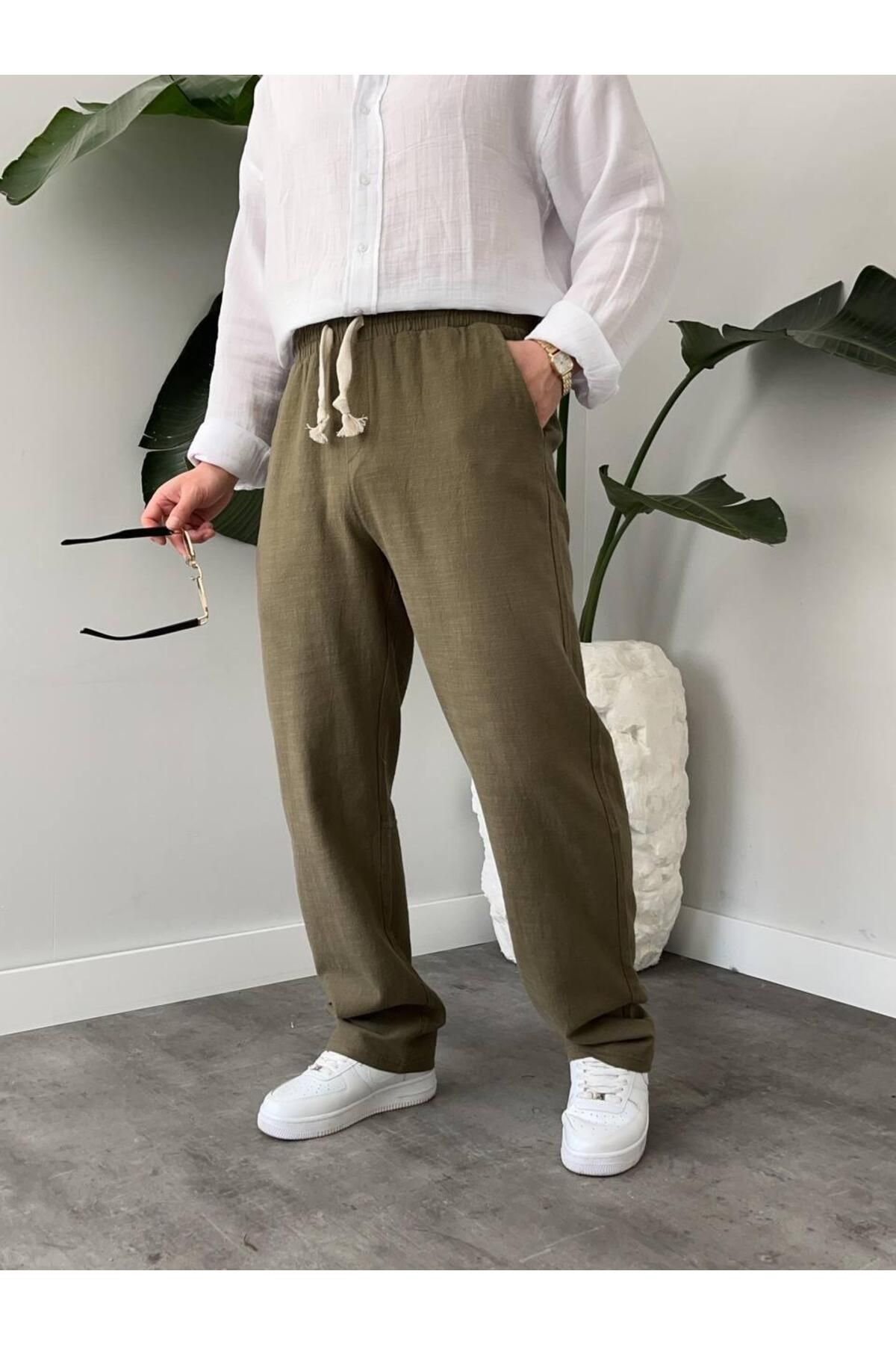 MODA HAKİ BELİ İPLİ BAGGY PANTOLON