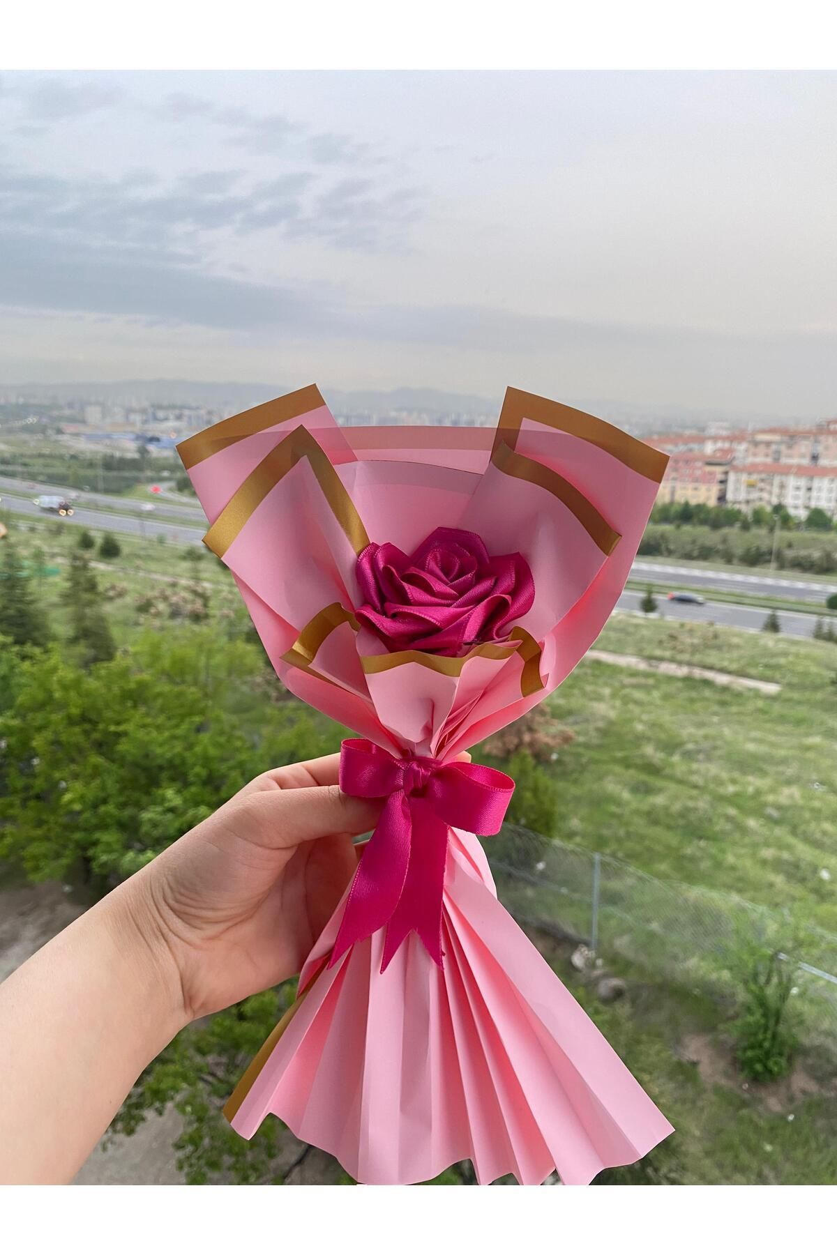 Elioure Renkli Solmayan Gül Buketi, Tekli, Yapay Çiçek Hediye