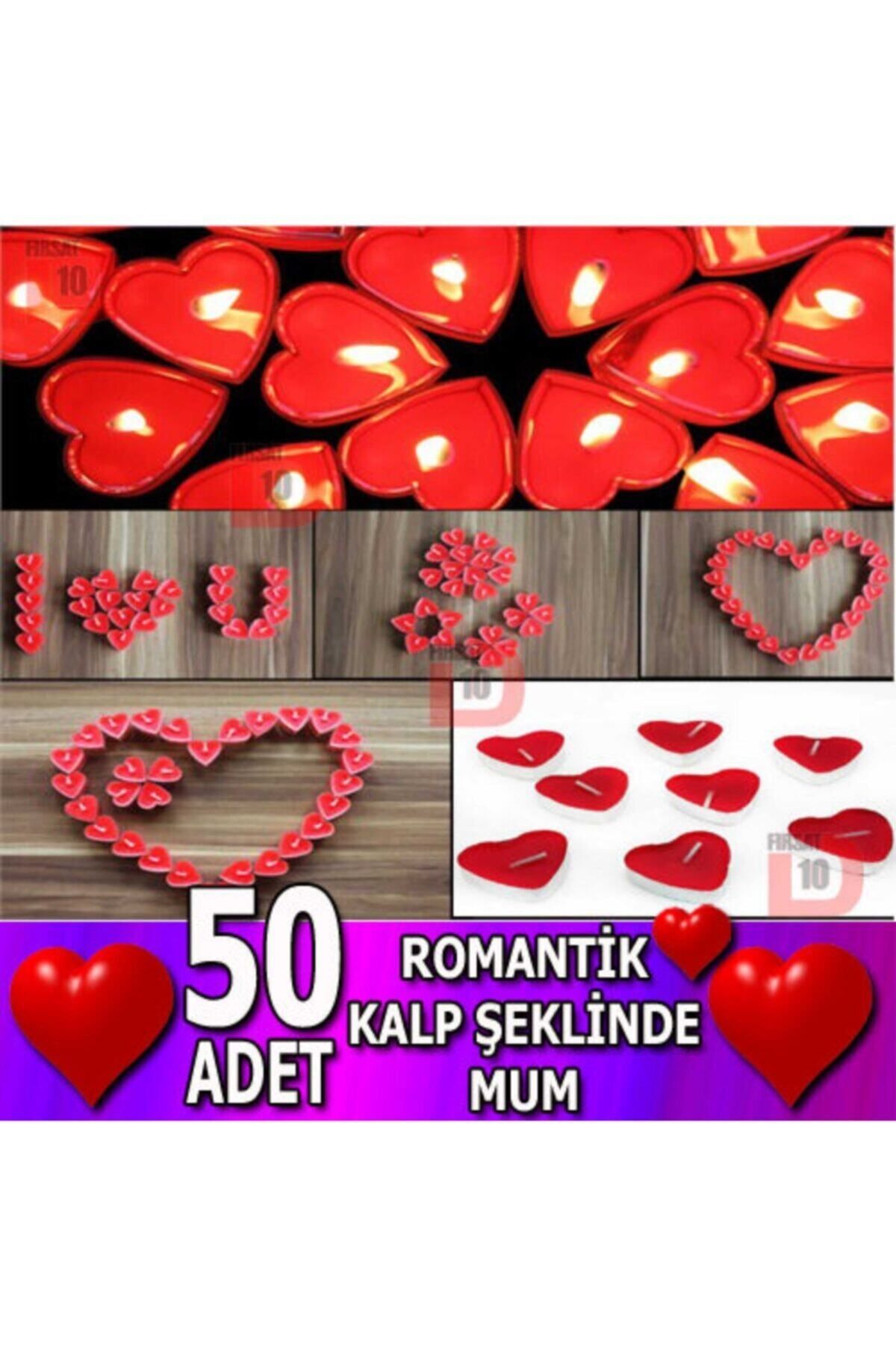 Elioure 50'li Kırmızı Kalp Tealight Mum Seti, romantik ve şık dekorasyon için ideal