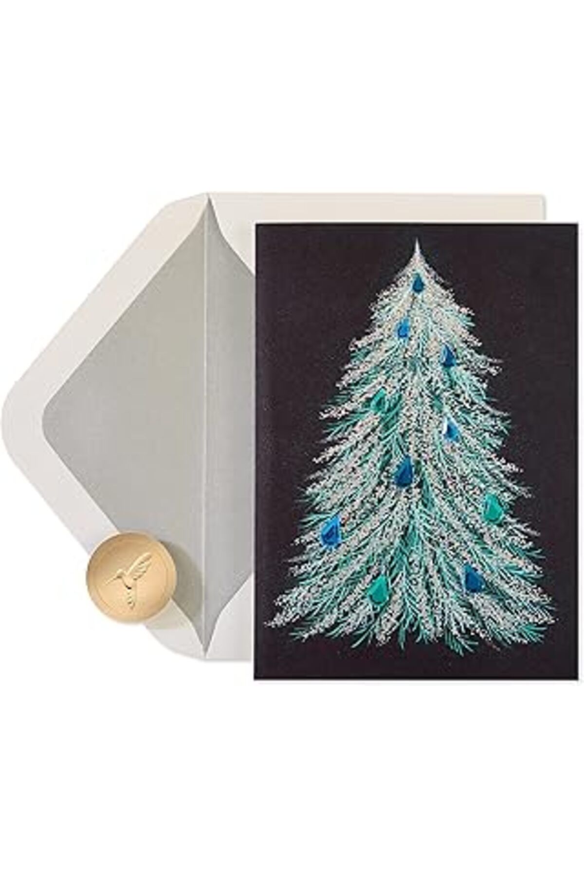 Pazarcan Papyrus Zarflarla Kutulu Noel Kartları, Huzur Ve Mutluluk Senin Olabilir, Noel Ağacı (12 Adet)