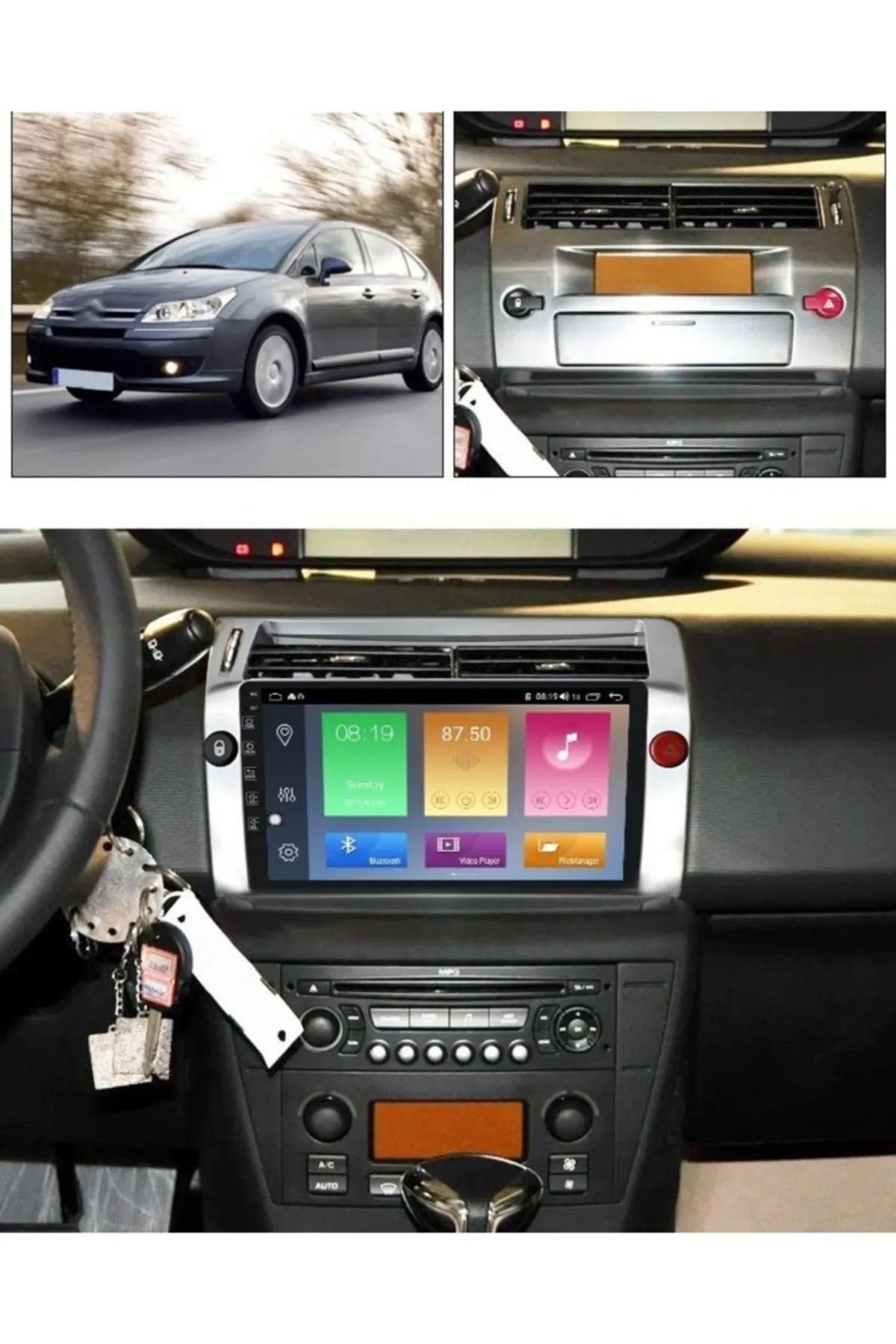 drivetec Citroen C4 2005-2012 uyumlu Android Sistem 8gb ram 128gb hafıza Carplay Destekli Multimedia