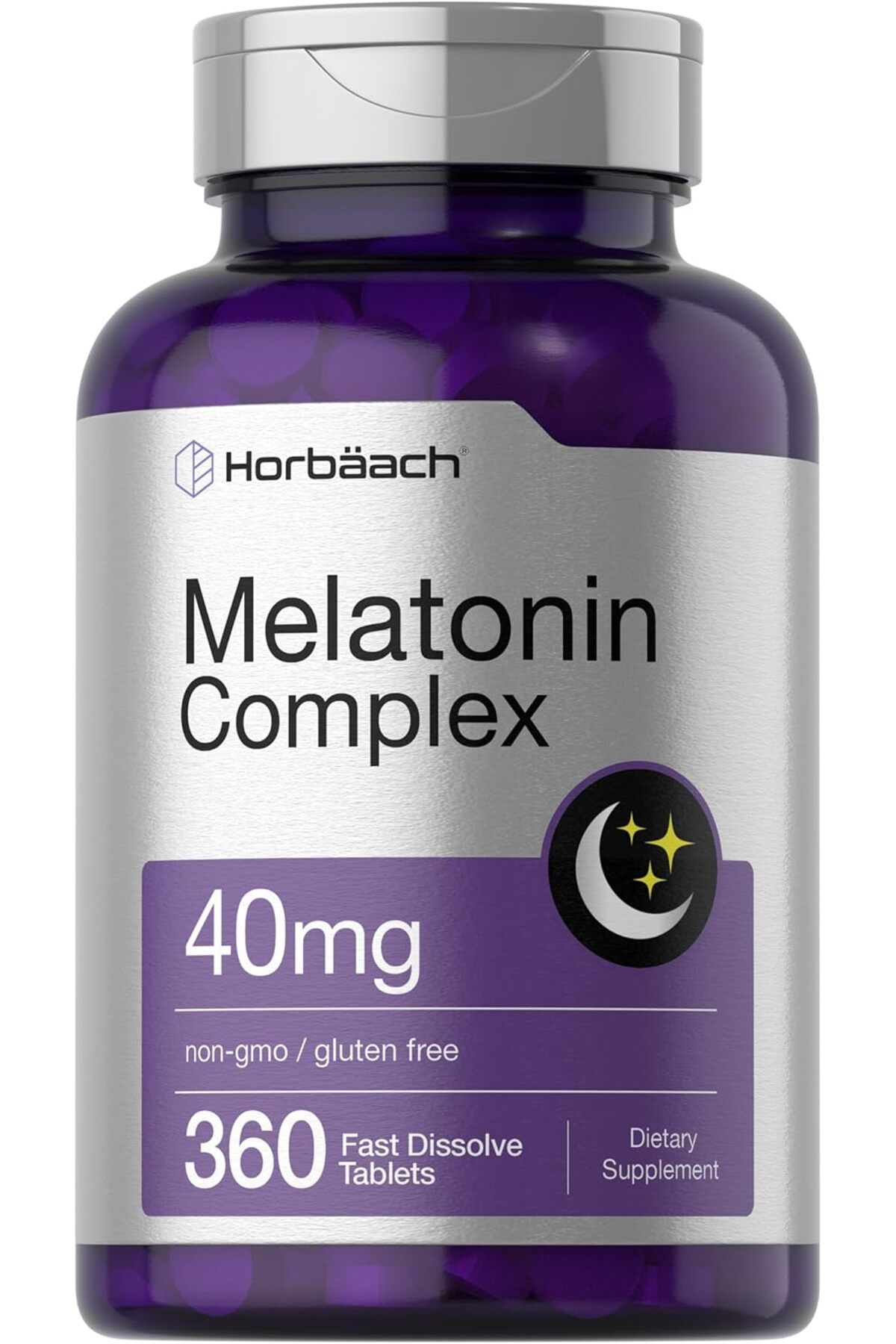 Horbaach Melatonin 40mg Complex | 360 Fast Dissolve Tablets Chamomile and Ashwagan.dha.a Vegetarian