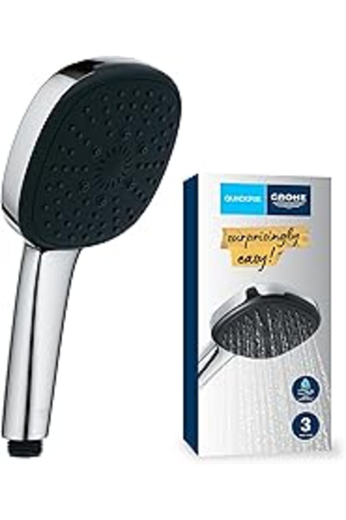 Pazarcan Vitalio Comfort 110 El Duşu, 3 Akışlı (Masaj, Yağmur & Jet), Smartswitch, 110Mm Duş Başlığı, Siliko