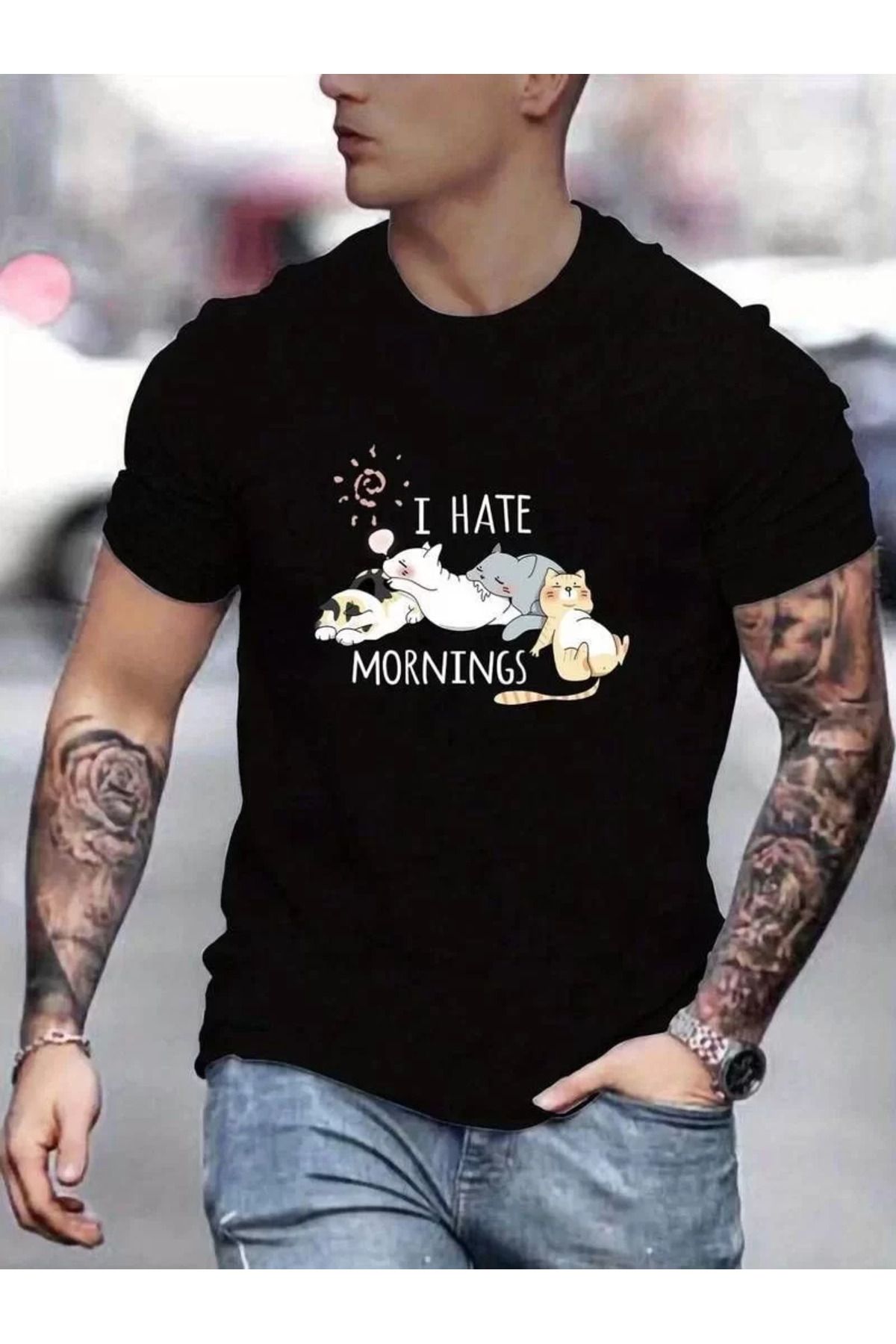 FantaziAtölyesi Unisex Baskılı Oversize T-Shirt - Siyah