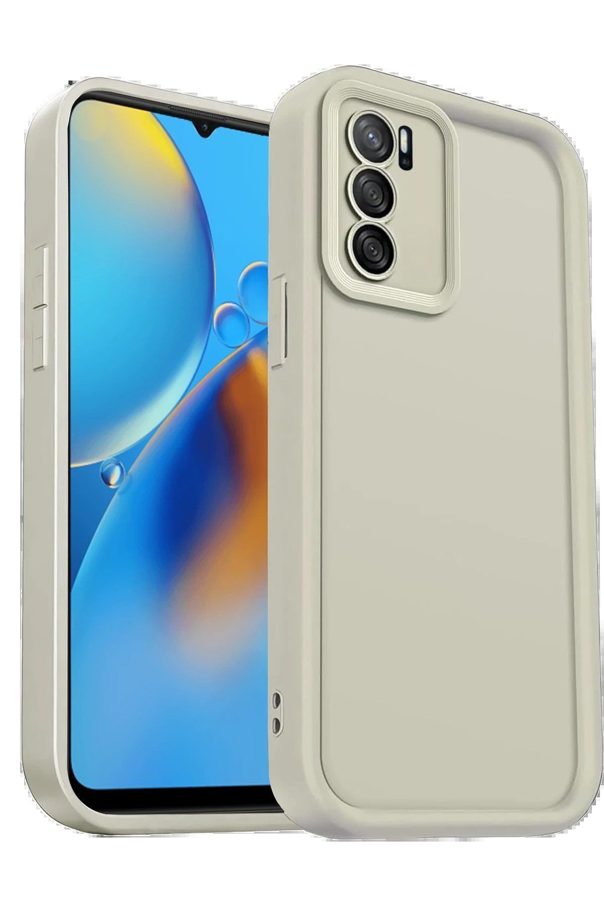Toptan Bulurum Oppo A16 Kılıf Viera Silikon - Krem