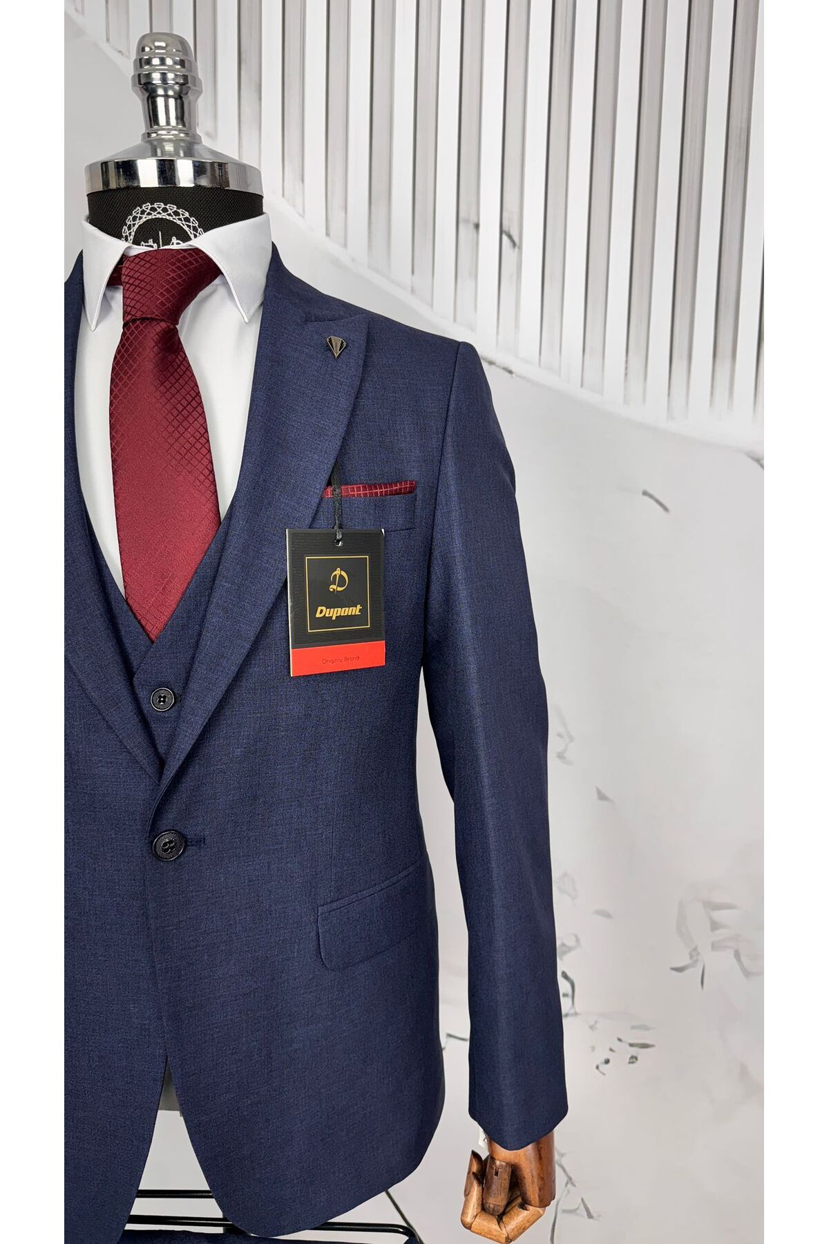 Dupont Slim Fit Yelekli Takım Elbise