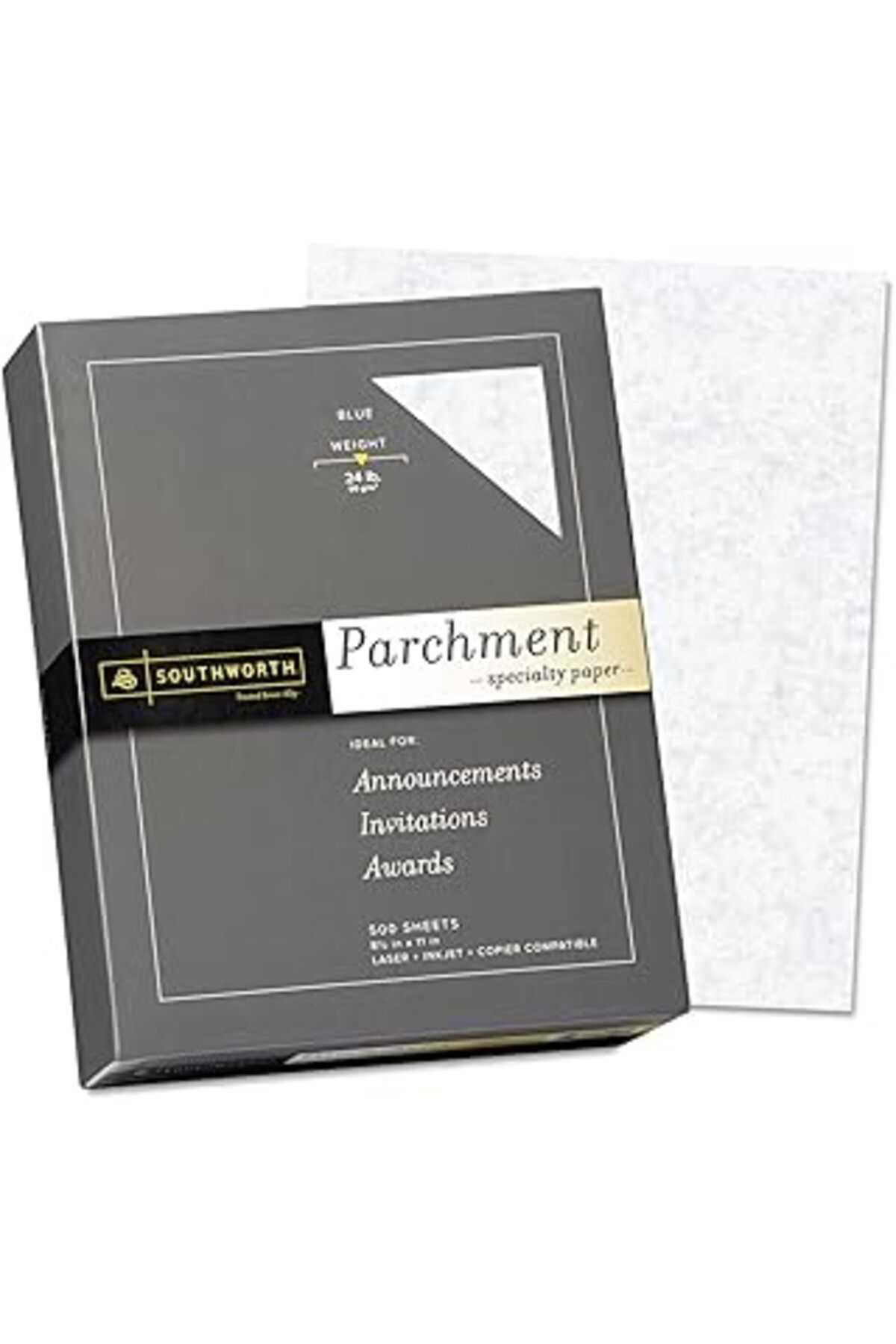 Pazarcan Southworth Parşömen Kağıdı, 8.5" X 11", 24 Lb/90 Gsm, Mavi, 500 Yaprak - Ambalaj Değişebilir (964C)